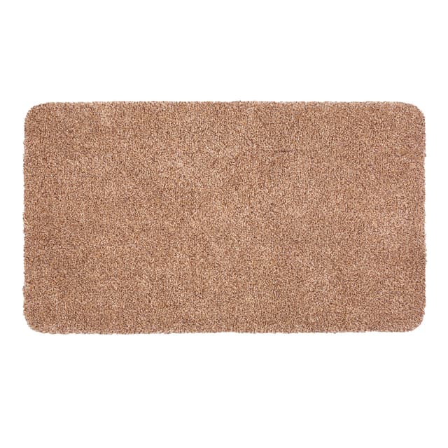 Schmutzfangmatte innen waschbar 75x130 cm – Sauberlaufmatte beige 100% Baumwolle Matte - Entra SAUGSTARK - rutschfeste Fußmatte pflegeleicht 75 x 130 cm (Rechteckig) Beige