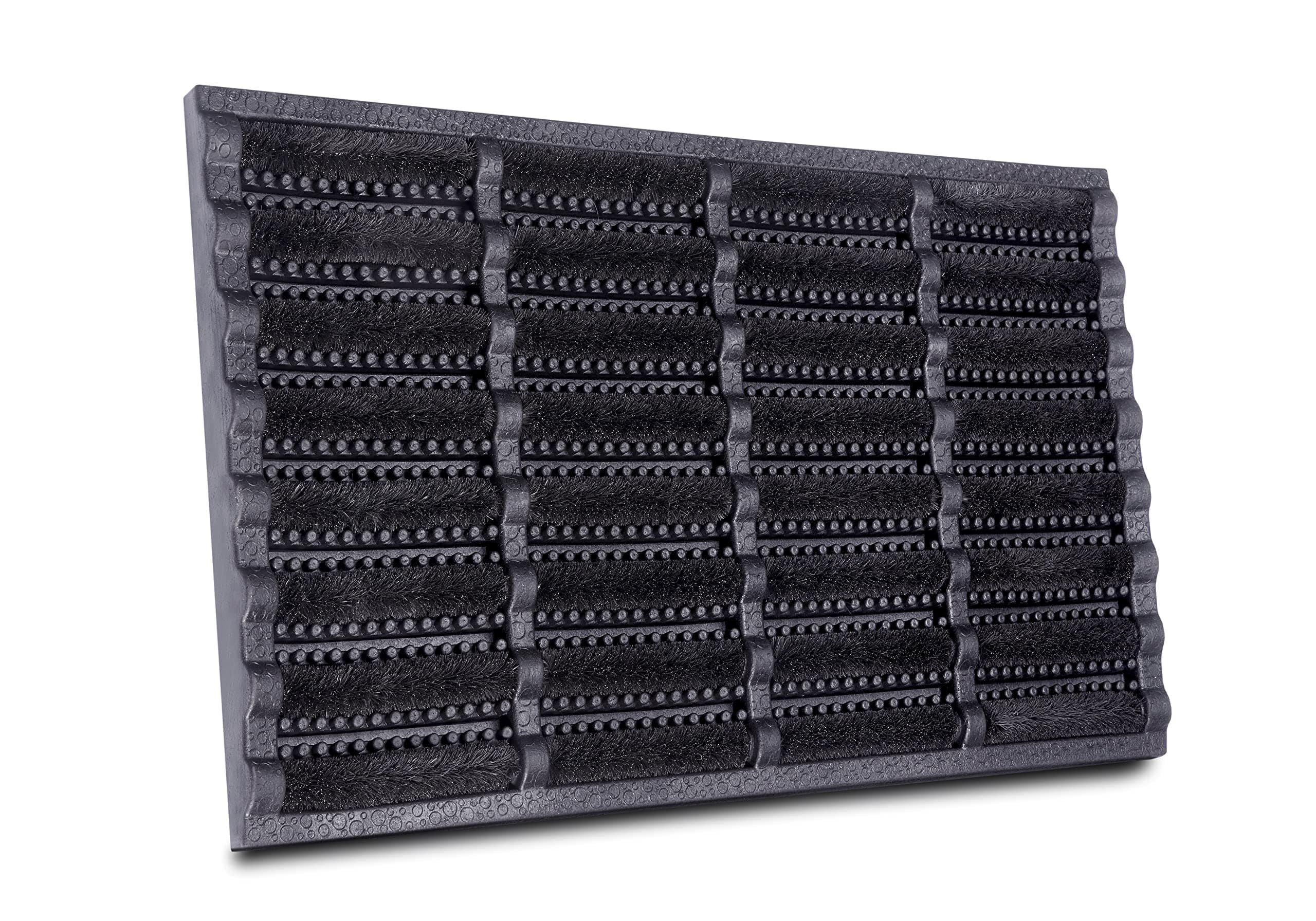 Hanse Home Brushes Fußmatte Kokos und Gummi 40x60cm – rutschfeste Schmutzfangmatte für Innen und Außen, Fußabtreter mit Kokosbürsten Türmatte Wetterfest Schmutzabtreter Outdoor – Schwarz Schwarz 60 x 40 cm (Rechteckig)