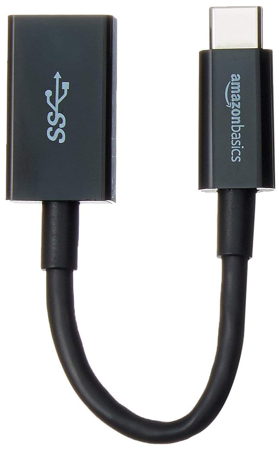Amazon Basics Adapterkabel-Konverter für USB 3.1 USB-C-auf-USB-A Stecker, 5 Gbit/s High-Speed, USB-IF-Zertifiziert, für Laptops, Tablets, Telefone (iPhone 16/15), 5.5 in, Schwarz 5.5 in Schwarz