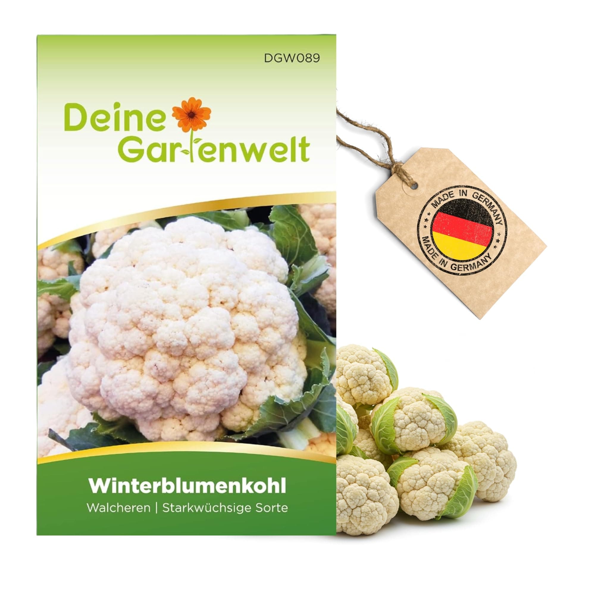 Winterblumenkohl Walcheren Samen - Brassica oleracea botrytis - Winterblumenkohlsamen - Gemüsesamen - Saatgut für 80 Pflanzen Winter-Blumenkohl