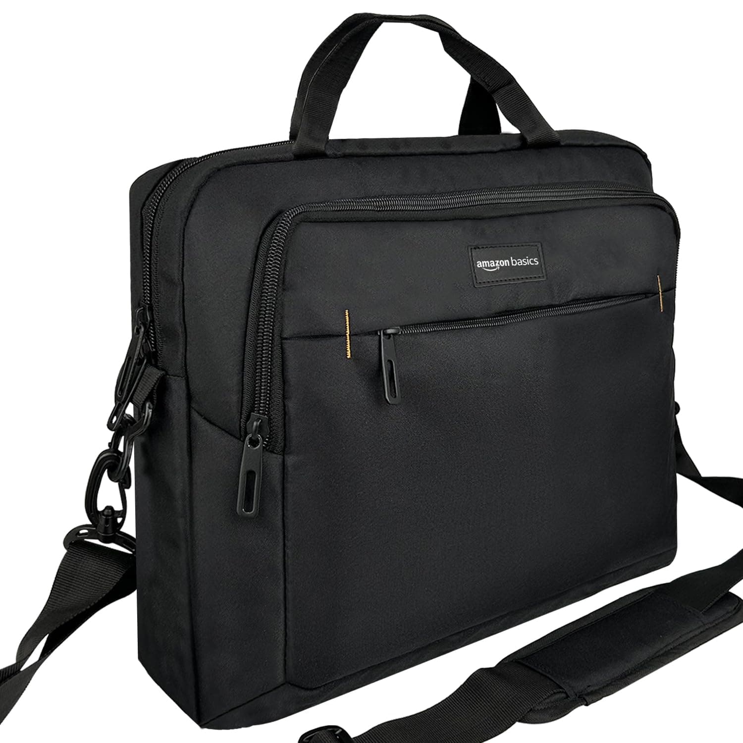 Amazon Basics kompakte Laptoptasche, Umhängetasche/Tragetasche mit Taschen zur Aufbewahrung von Zubehör, für Laptops bis zu 15,6 Zoll (39,6 cm), Schwarz, 1 Stück 39,6 cm 1 Stück