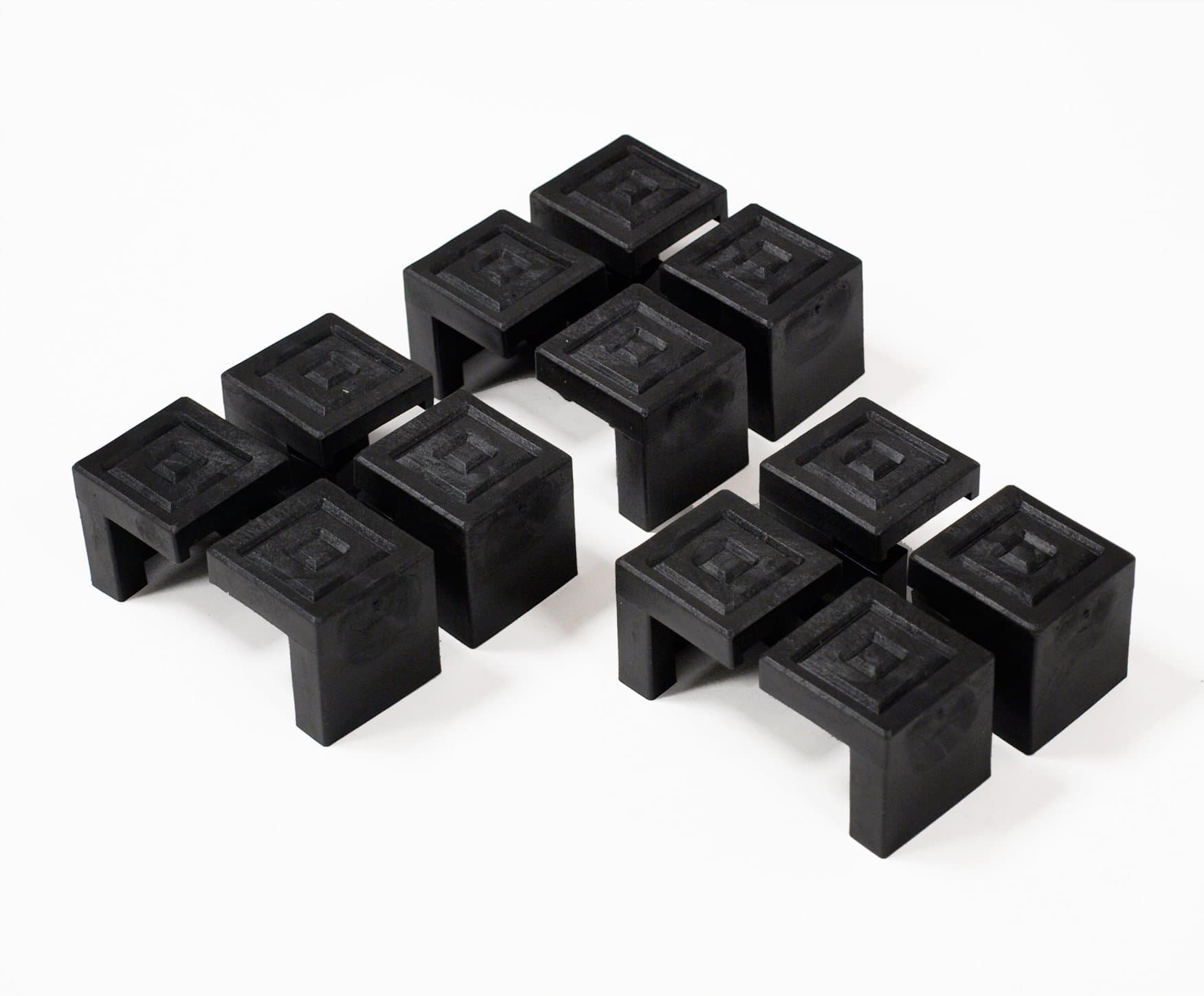 Bodenschoner Satz für Festzeltgarnitur, Kunststoff schwarz, 12-teilig