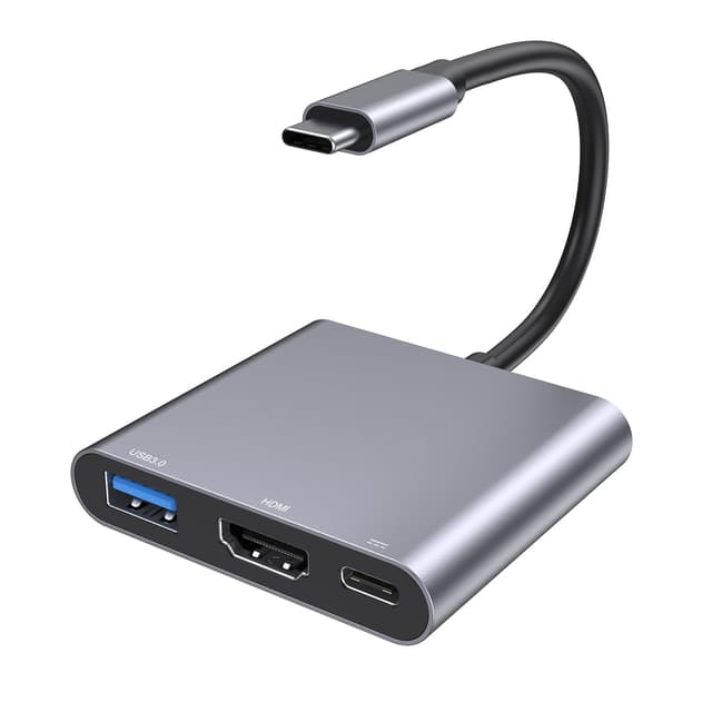 USB C HDMI Adapter, USB-C Digital AV Multiport Hub mit 4K HDMI, USB 3.0 & 100W PD, Typ C auf Hdmi Adapter für MacBook Pro/Air, iPad Pro/Air, Samsung, Surface, HP 3 IN 1 USB C Hub
