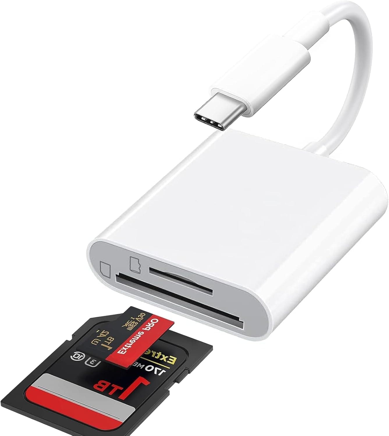 USB C SD Kartenleser für iPhone 16/15, 2 in 1 USB-C auf SD/Micro SD-Kartenleser, Typ C Kartenlesegerät Speicherkartenleser, USBC SD Card Reader für iPad Pro/Air, Laptop und mehr Typ C-Geräte SD/TF