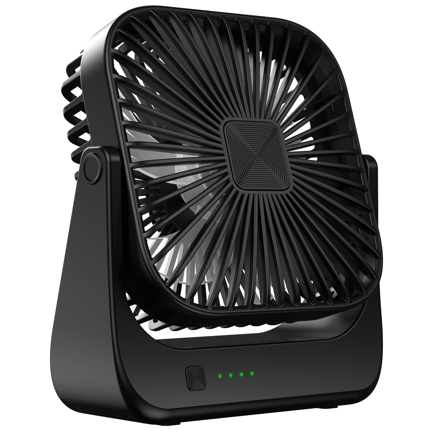Tischventilator Mini USB Ventilator Tragbarer Klein Wiederaufladbarer 4 Geschwindigkeiten 360° drehbarer Akku Aufladbar Leise ventilatoren Für Reisen Büro Zuhause Draußen Geschenke für Frauen Männer Schwarz