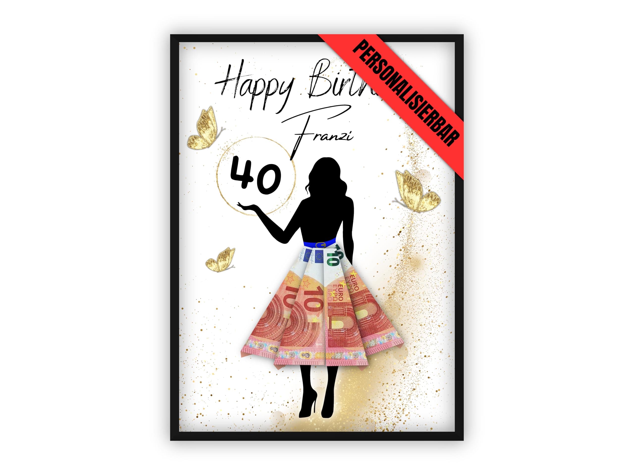 dockyardos® Geldgeschenk zum 40. Geburtstag | Geld kreativ verschenken | Beste Freundin | Geschenkidee | Frau | Mädchen | Geburtstagsgeschenk