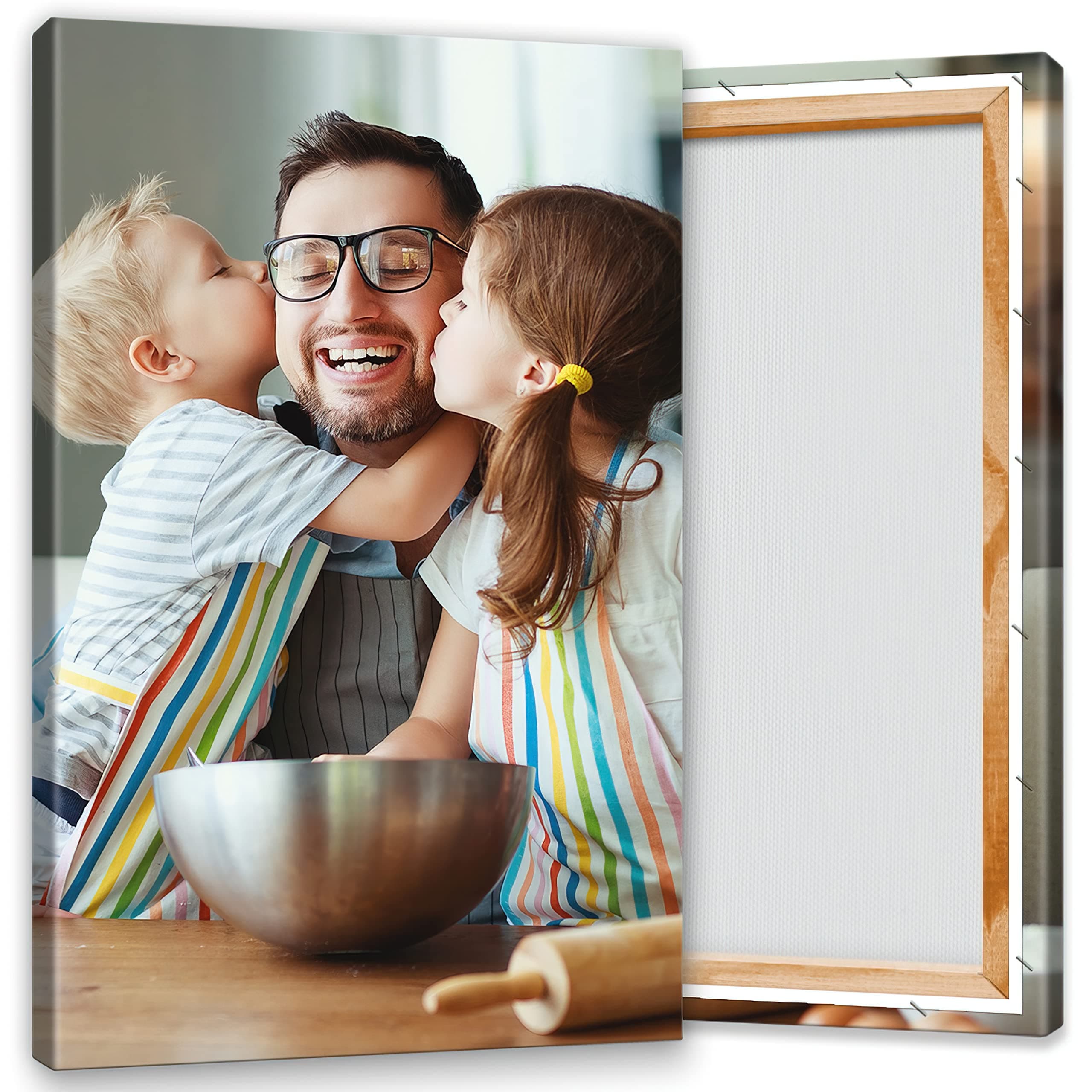 Ihr Foto auf Leinwand 20x30 cm SOFORT ONLINE Upload Ihr eigenes Bild auf Leinwand mit Holzrahmen - Wandbild mit Wunschmotiv - Persönliches Kunstdruck 1-tellig 20x30 cm - Hochformat Hochformat