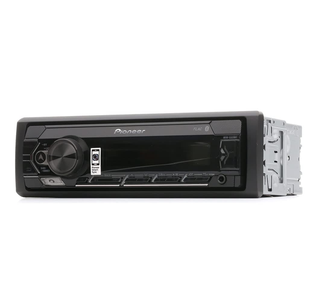 Pioneer MVH-S320BT, 1DIN Autoradio mit RDS, halbe Einbautiefe, deutsche Menüführung, Bluetooth, USB, AUX-Eingang, Freisprecheinrichtung, Smart Sync schwarz,rot Bluetooth Single