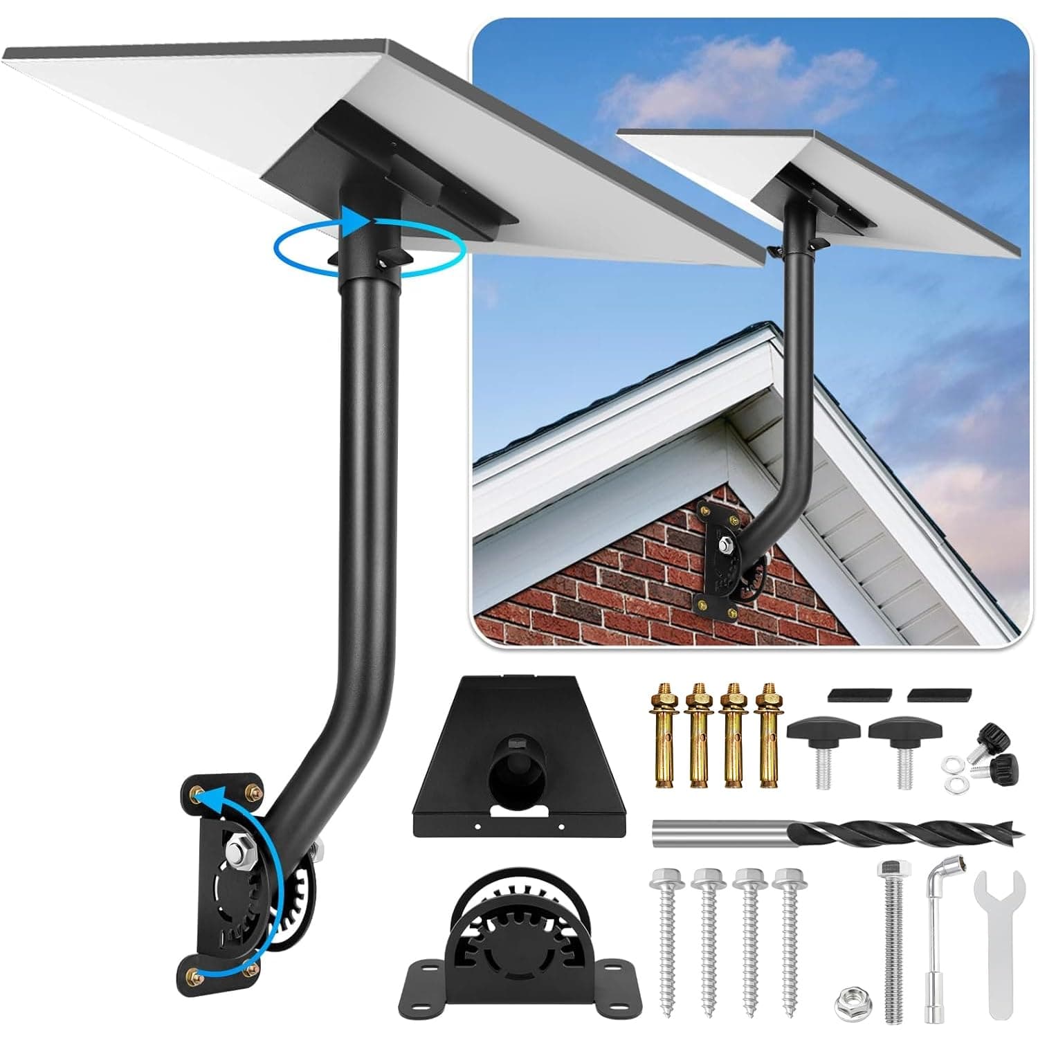 XGMATT Starlink Gen 3 Halterung - 360° Verstellbare Wandhalterung mit Gen3 Rohradapter, Kompatibel für Starlink V3 Standard Dish Internet Kit