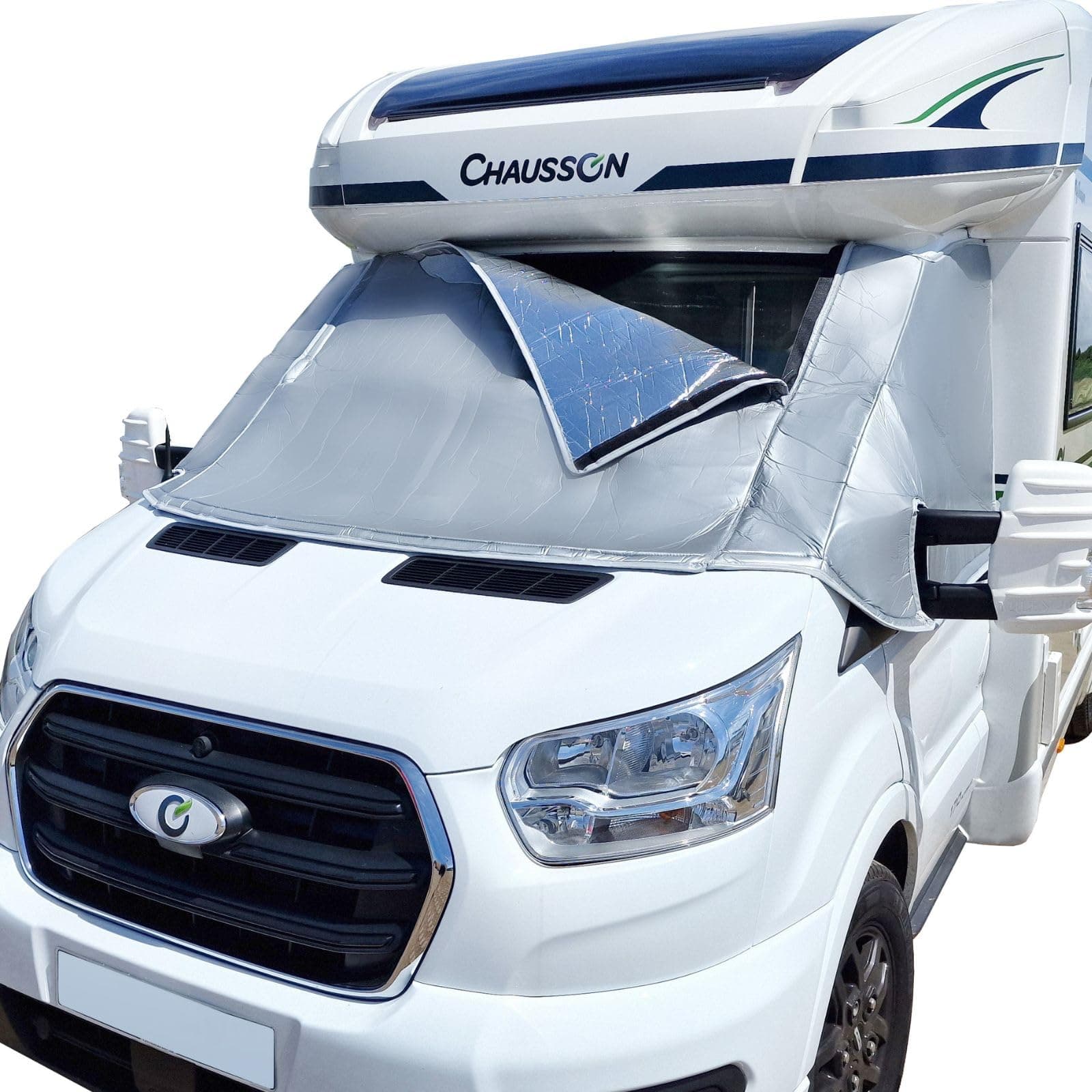 Außen Thermofenstermatte Silber Thermoschutz Abdeckung für Ford Transit 2015-2025 MK8 & MK9 Außenisoliermatte Wohnmobil Abdeckung Sonnenschutz