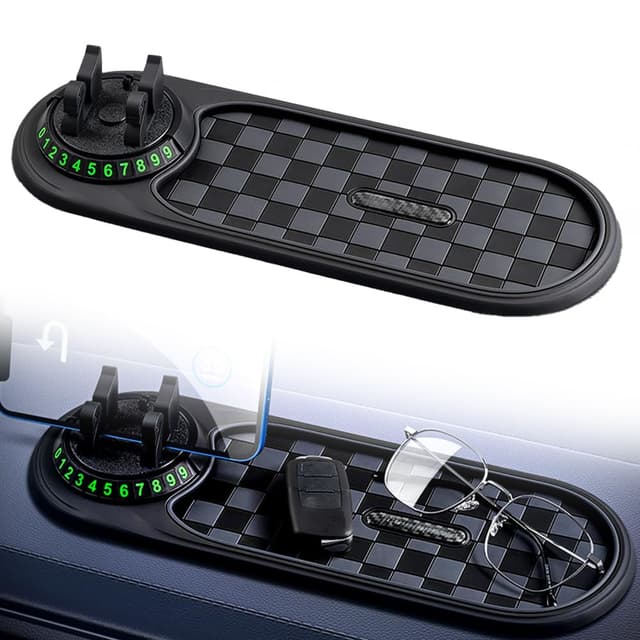 Topbashgo Antirutschmatte Auto, 3 In 1 Auto Anti-Rutsch-Pad, Multifunction Car Anti-Slip Mat, Silikon-Matte Telefonpad für Autodekorationen, Brillen, Handys Verwendet (#B)