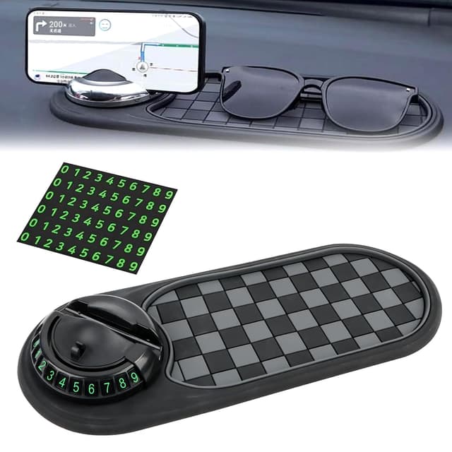 Multifunction Car Anti-Slip Mat Auto Universal Phone Holder, 3 In 1 Auto Anti-Rutsch-Pad, Auto Antirutschmatte Handyhalterung, Silikon-Matte Telefonpad für Autodekorationen, Brillen