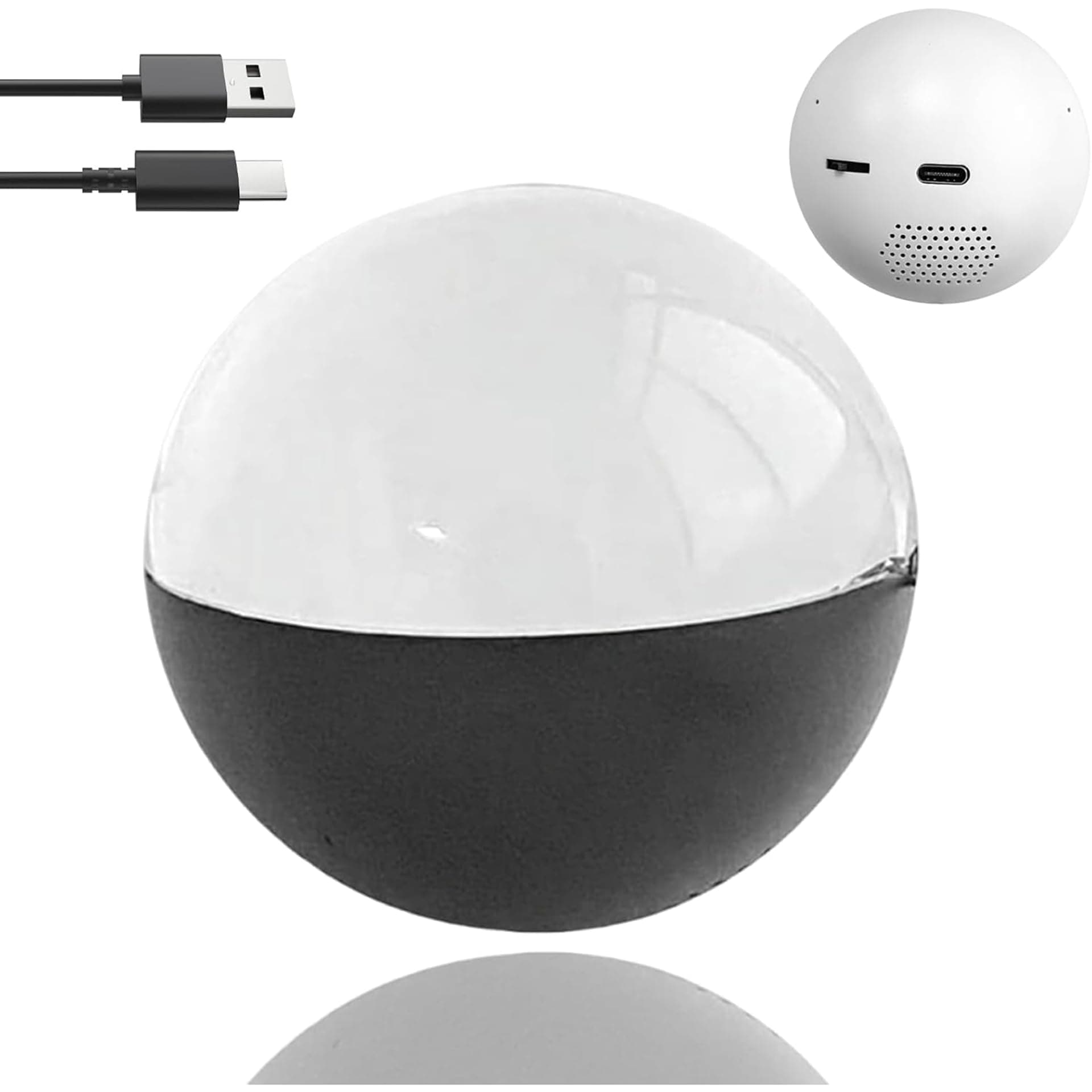 70mm Kristallkugel Videoplayer, Kristallkugel Digitalanzeige, Individuelle Leuchtkugel, Personalisierte digitale Erinnerungsanzeige - Hochladbare Videos und Fotos, Individuelles Geschenk(Black) Schwarz