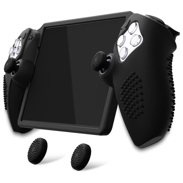PlayVital Silikon Hülle für PS Portal, Schutzhülle case Tasche für PS Portal,rutschfeste Abdeckung zubehör für PlayStation Remote Player mit Daumengriffen(3D Noppen Edition,Schwarz)