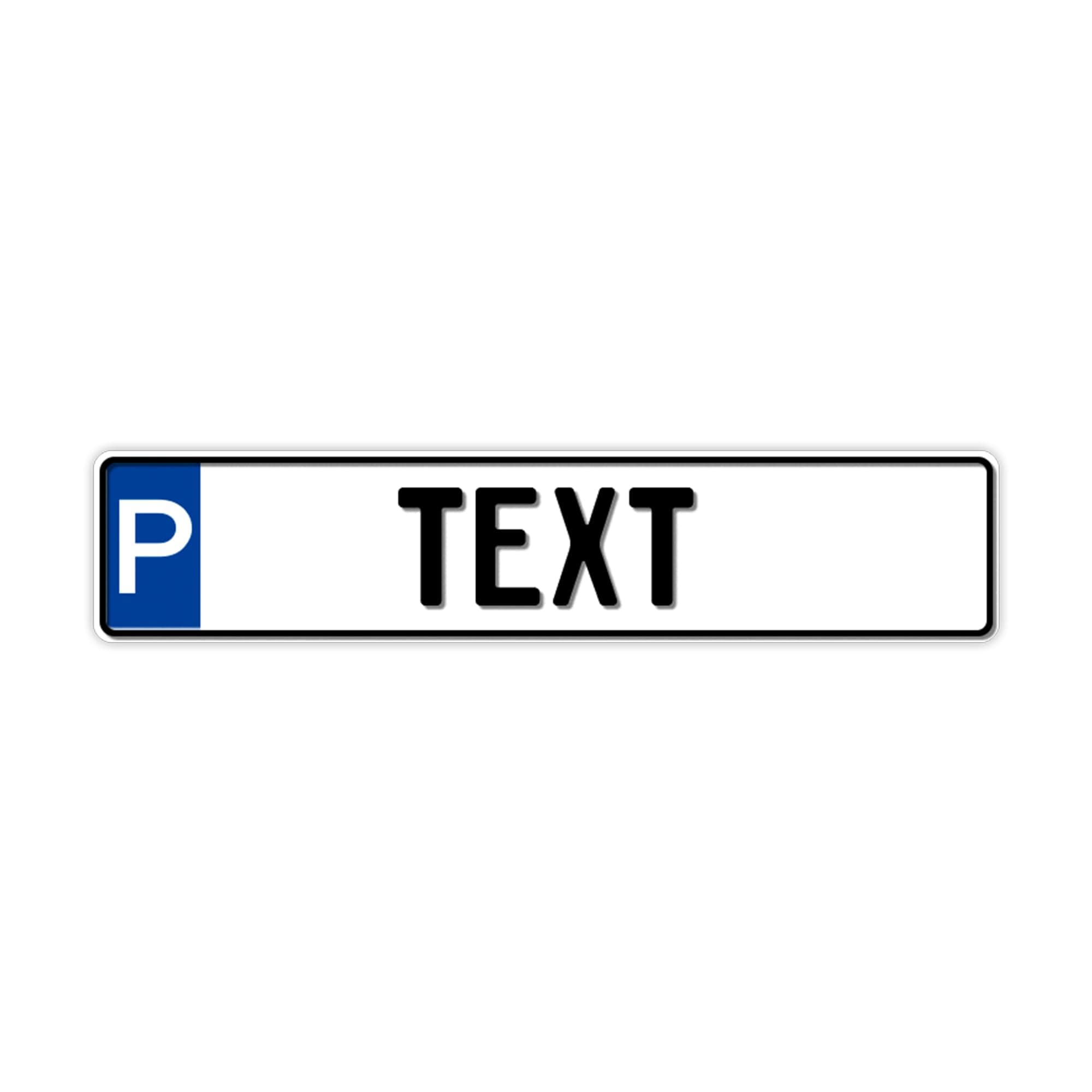 Funschilder.de - Parkplatzschild, Kfz-Kennzeichen, Parkplatz Kennzeichen aus Aluminium, individuell mit Wunschtext und Logo gestaltbar, 520 x 110 mm