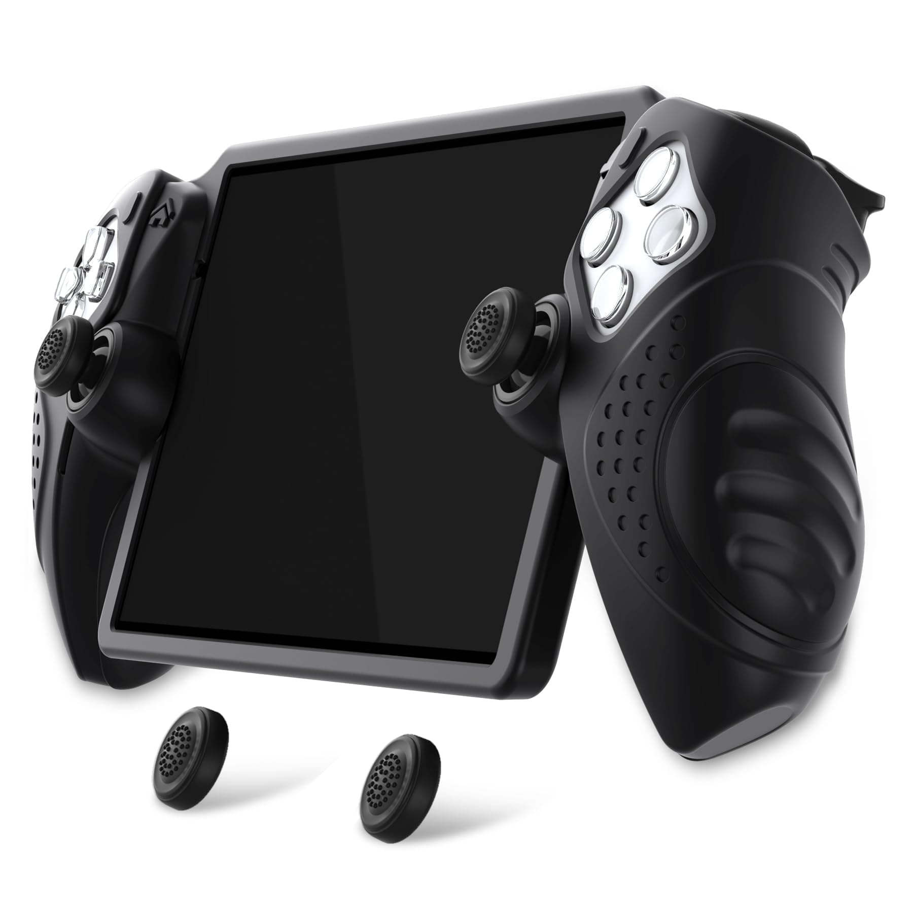 PlayVital Schutzhülle für PS Portal, Case Hülle für Playstation Portal Remote Player mit Thumbstick-Kappen, Erschütterungssicher, Rutschfestes Zubehör, Guardian-Edition, Schwarz