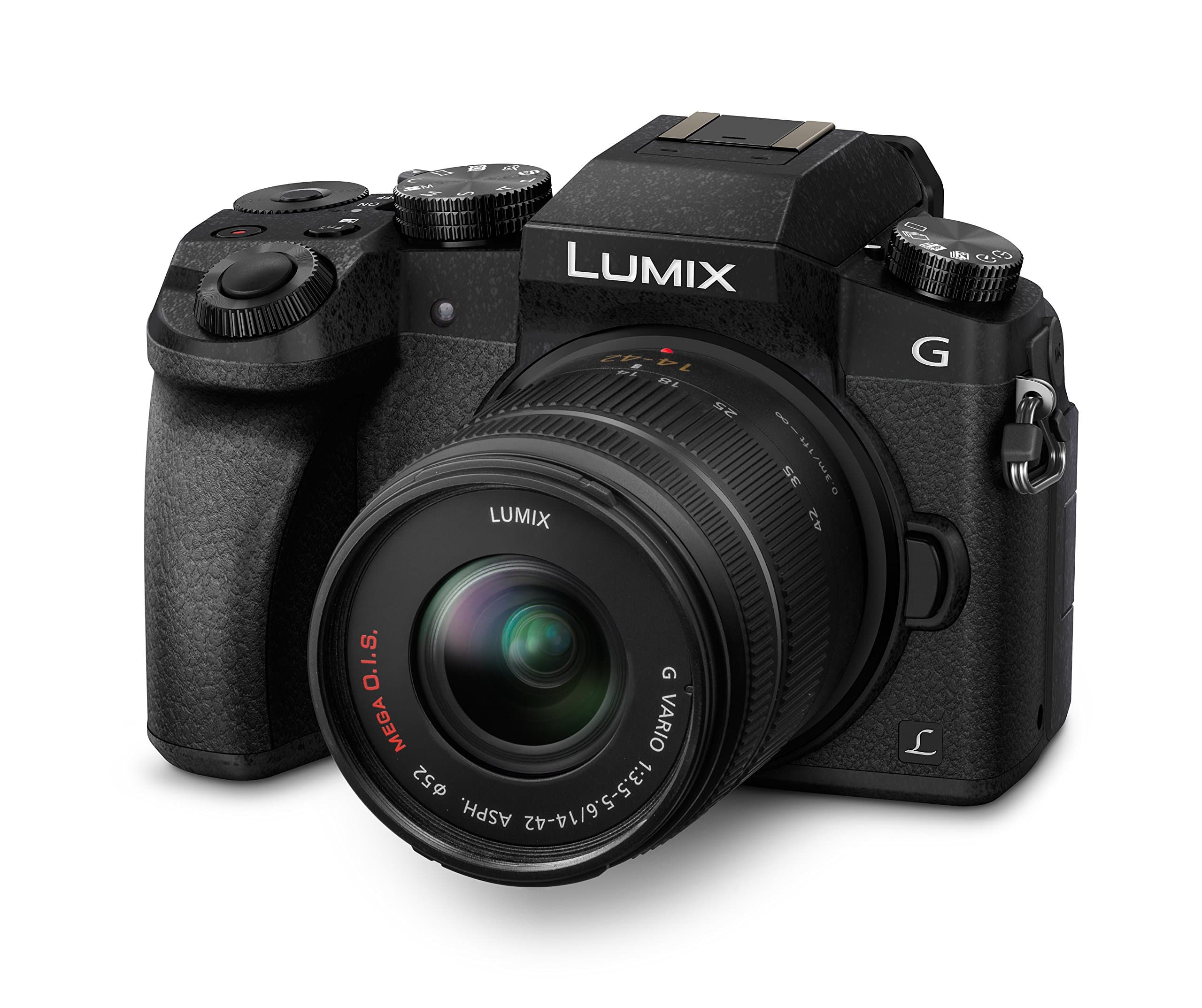 Panasonic LUMIX G DMC-G70KAEGK Systemkamera (16 Megapixel, OLED-Sucher, 7,5 cm OLED Touchscreen, 4K Foto und Video) mit Objektiv H-FS14042E schwarz Schwarz DMC-G70 mit Objektiv H-FS14042