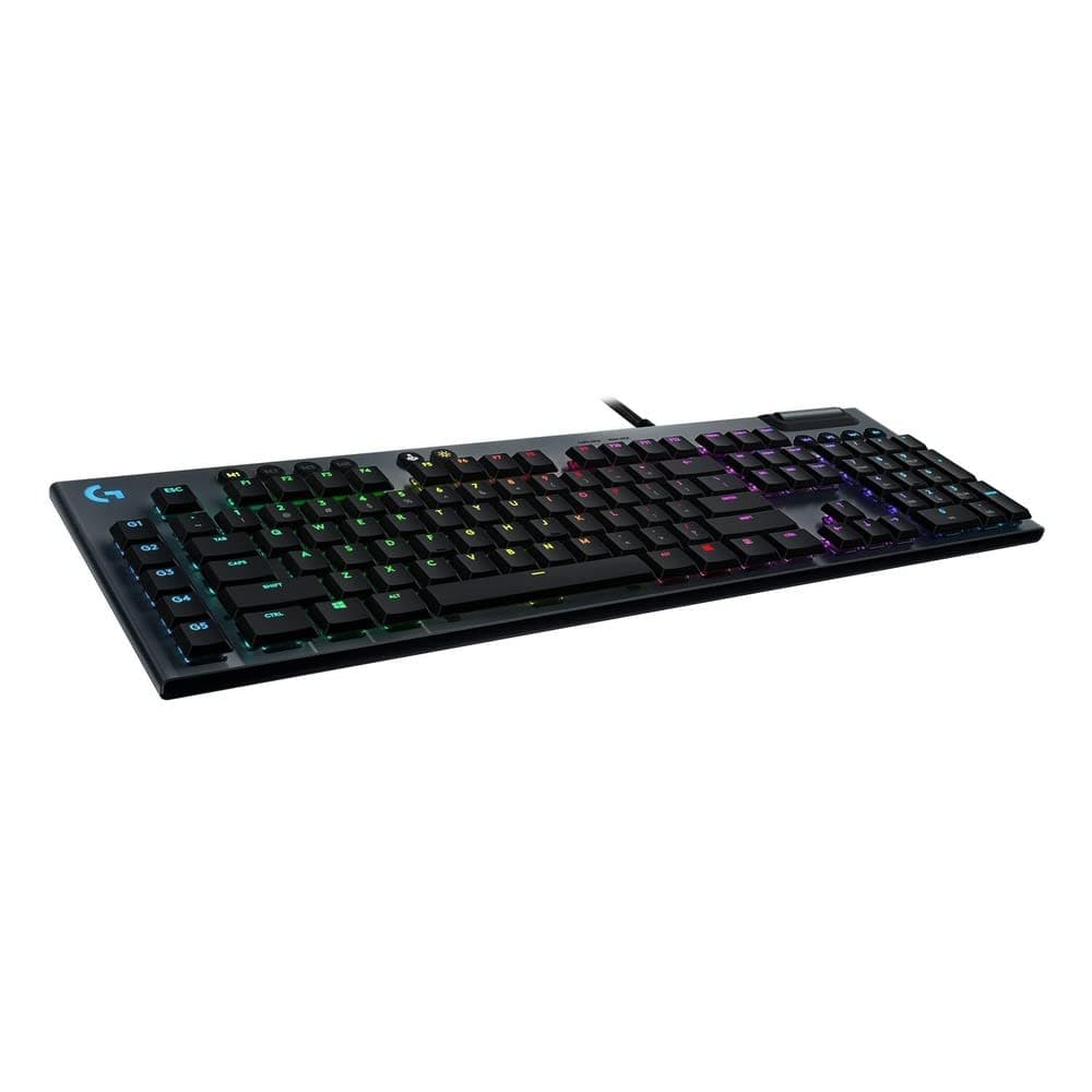 Logitech G815 mechanische Gaming-Tastatur, Taktiler GL-Tasten-Switch mit flachem Profil, LIGHTSYNC RGB, 5 Programmierbare G-Tasten, Multimedia-Bedienelemente, Deutsches QWERTZ-Layout - Carbon Taktile Schalter G815