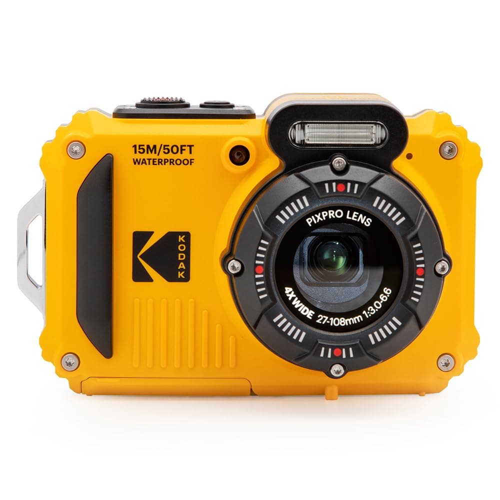 KODAK Pixpro WPZ2 - Digitalkamera Kompakt 16M Pixel, Wasserdicht bis 15m, Stoßfest, Video 720p, LCD-Bildschirm 2,7 - Li-Ionen-Akku, Gelb Gelb Kamera