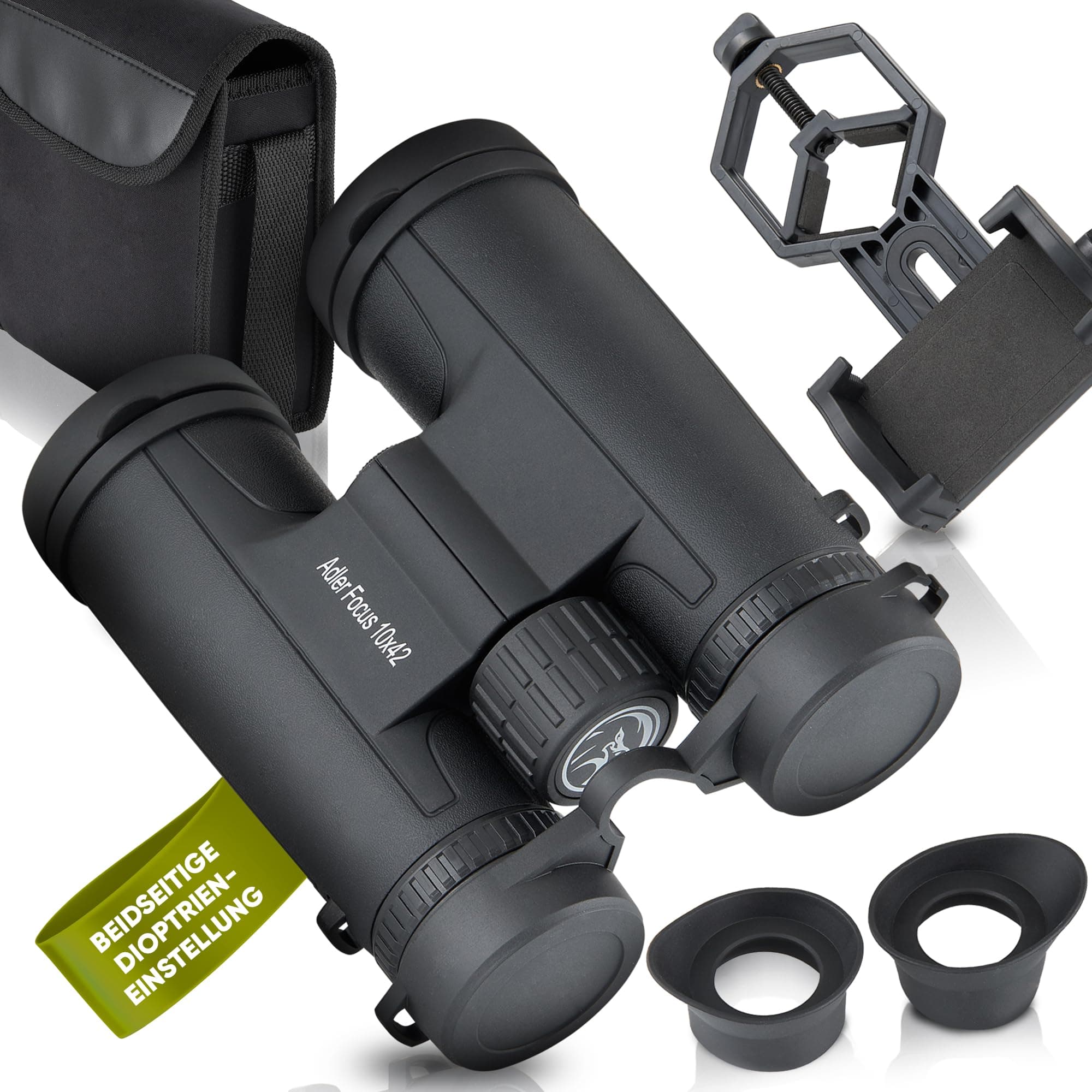Adler Focus Fernglas 10x42 für Erwachsene, Eagle-Eye-Technologie, 18mm HD Augenmuschel, BAK4+FMC, Feldstecher, für Brillenträger, Reisen, Wandern, Jagd, Perfekt für Brillenträger! 10x42 Eagle