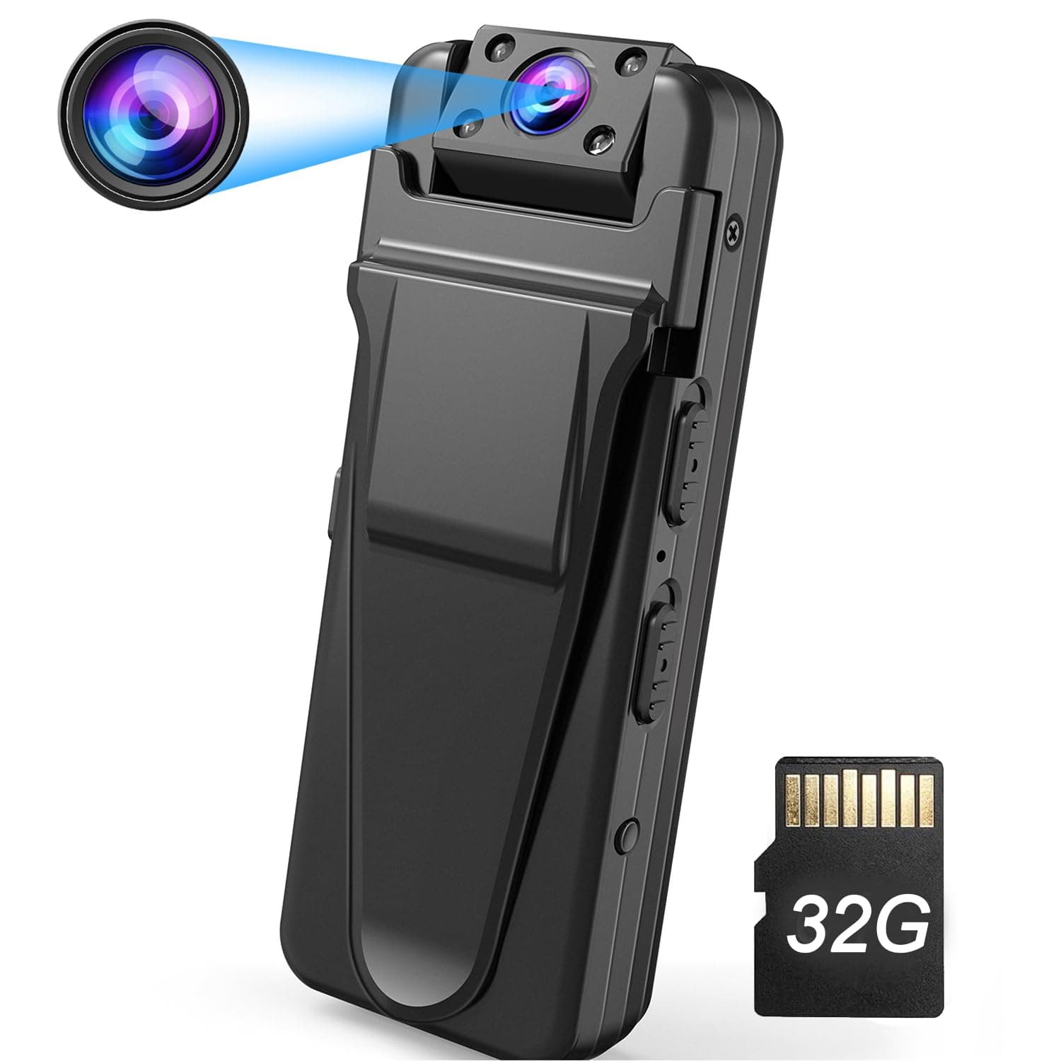 QZT Mini Kleine Kamera ohne WLAN, HD Mini überwachungskamera mit 32GB Speicherkarte Bewegungserkennung Nachtsicht Audio Video Aufzeichnung Kleine Kamera Body Camera für Büro Treffen 01-32GB Angebot bei HelloDeals