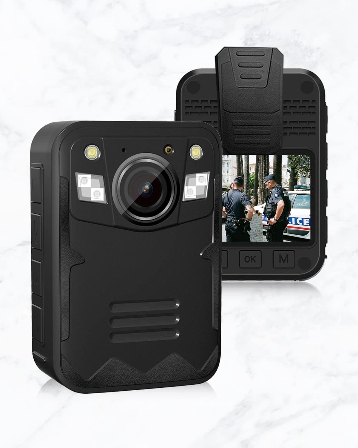JieSuDa Q5 Body Cam 2560 * 1440P Körperkamera, Max 512GB Speicher, 2 Zoll Display, Polizei Körperkamera leicht und tragbar, klare Nachtsicht für Zuhause/Außen/Gesetzesvollzug