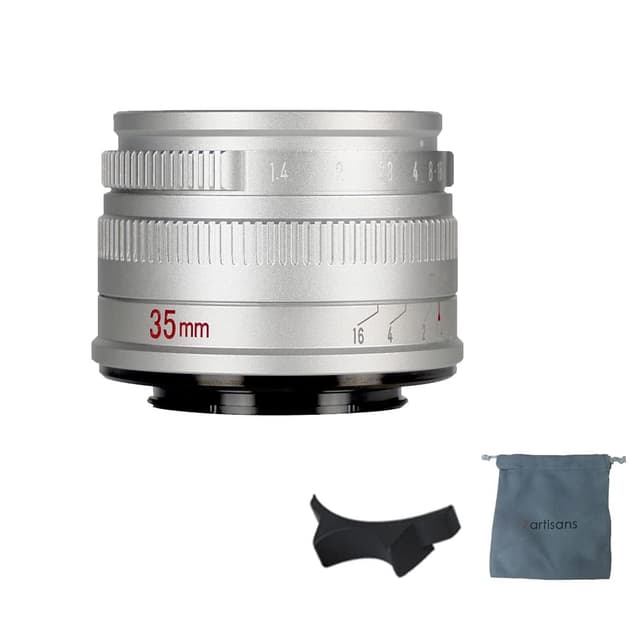 7artisans 35mm F1.4 Mark II APS-C Manueller Fokus Festes Objektiv Große Blende Kompatibel mit Fujifilm Fuji Kamera X-A1 X-A10 X-A2 X-A3 A-at X-M1 XM2 X-T1 T3 T10 T2 T20 T30 X-Pro1 Pro2 X-E1(Silber) Fujifilm FX Mount Silber