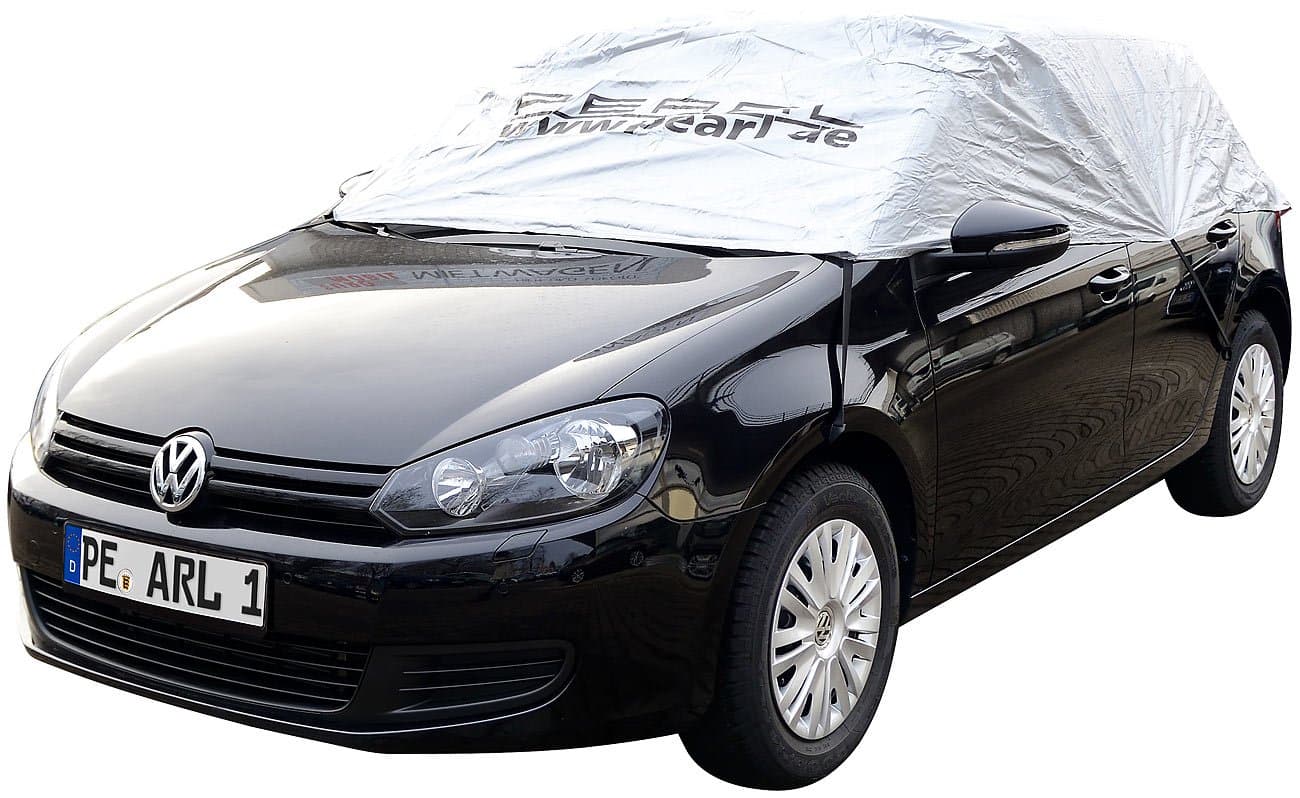 PEARL Autoplane: Premium Auto-Halbgarage für Mittelklasse Kombi, 380 x 138 x 40 cm (Abdeckplane Auto, Autoschutz, Winterschutz Hauben)