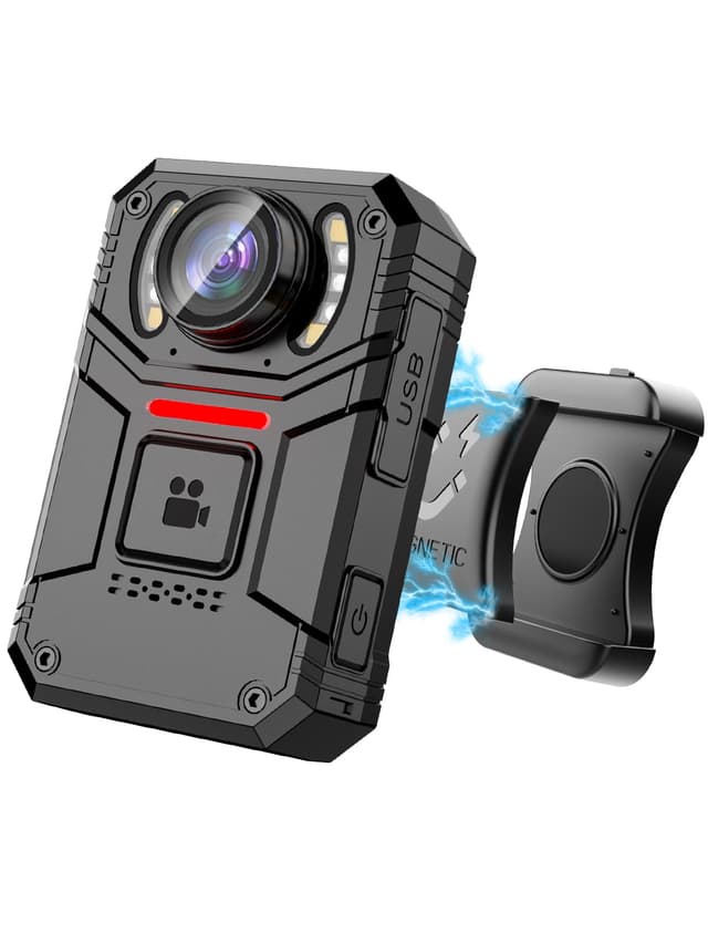 SPIKECAM Echte Body Cam 4K, Bodycam Körperkamera Mini 4K mit OTG, SOS-Alarm, Taschenlampe, Audio- und Videoaufnahme, Handy Body Camera für Polizei- und Sicherheitsdienste (128G)