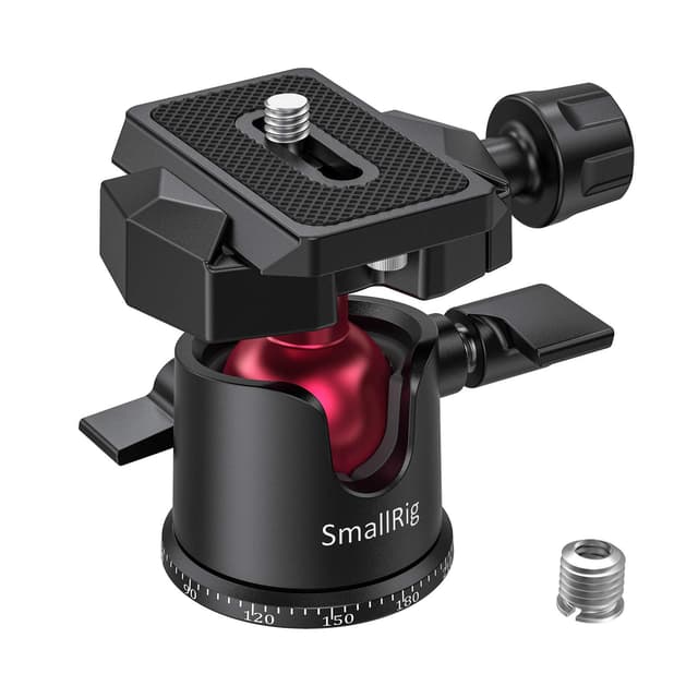 SMALLRIG Panorama kugelkopf stativkopf 360 ° drehbar, Sicherheit Belastung: 2 kg, Stativkopf mit Schnellwechselplatte 1/4 Zoll Schraube für Stativ, Einbeinstativ, Kameras, DSLR - BUT2665