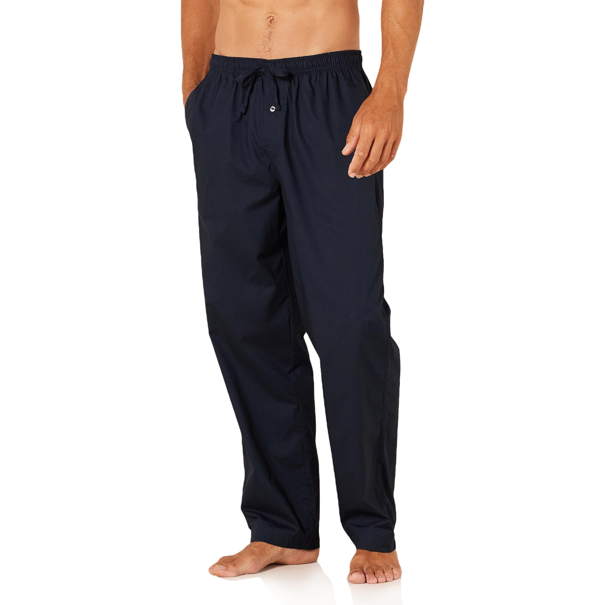 Amazon Essentials Herren Gewebte Straight-Fit Pyjamahose Mit Taschen L Marineblau