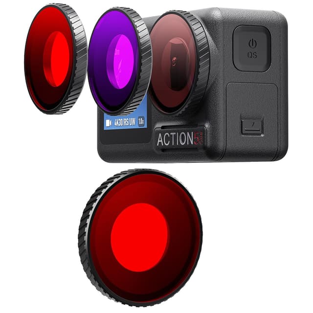 Honbobo Tauchfilter für DJI Osmo Action 5 Pro Hellrot/Rot/Violett Filter Unterwasser Filter Objektiv Schutz Zubehör für DJI Osmo Action 5 Pro 4 (Red)