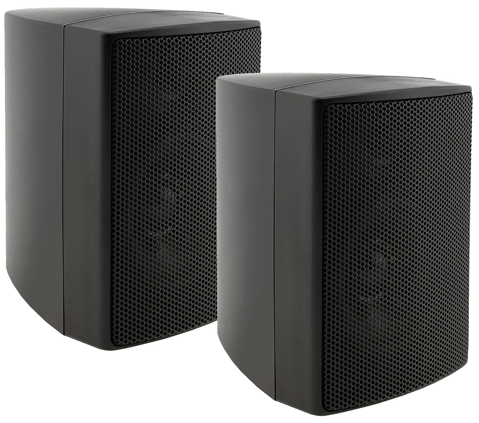 ChiliTec 2-Wege Lautsprecher Schwarz, Paar, Wand-Lautsprecher für HiFi Stereoanlage Heimkino, 60Watt 8Ohm