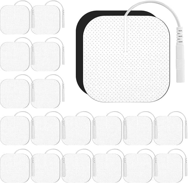 20 TENS-EMS Elektroden-Pads 5x5 cm,TENS Gerät Pads,Wiederverwendbar selbstklebenden Elektroden Pads,für TENS Geräte and EMS Trainer (002)