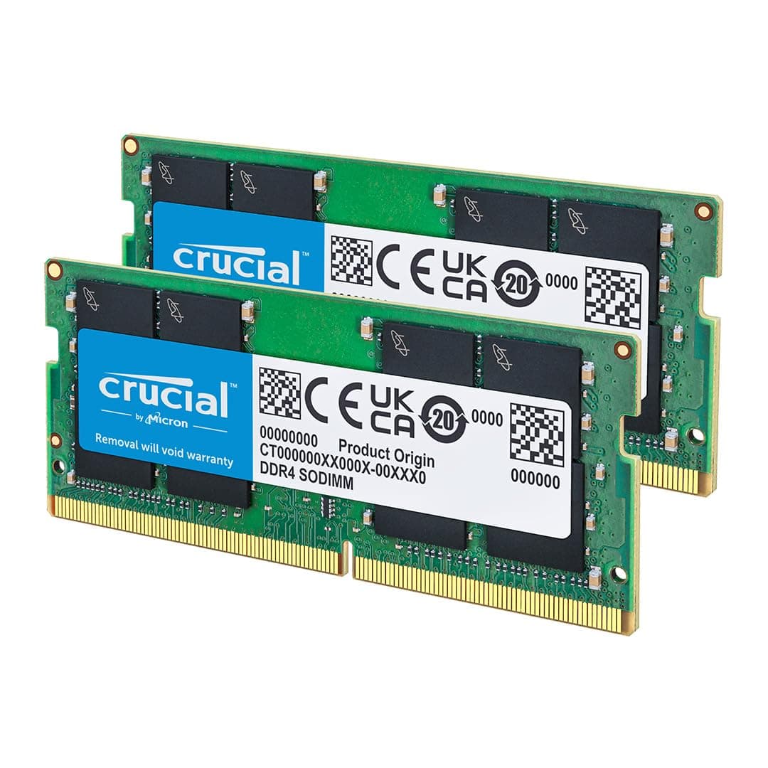 Crucial DDR4 RAM 32GB Kit (2x16GB) 3200MHz SODIMM CL22, Arbeitsspeicher für Laptop/Notebook, Mini PC (auch 2933MHz / 2666MHz) - CT2K16G4SFRA32A 3200 MHz 32GB (2x16GB)
