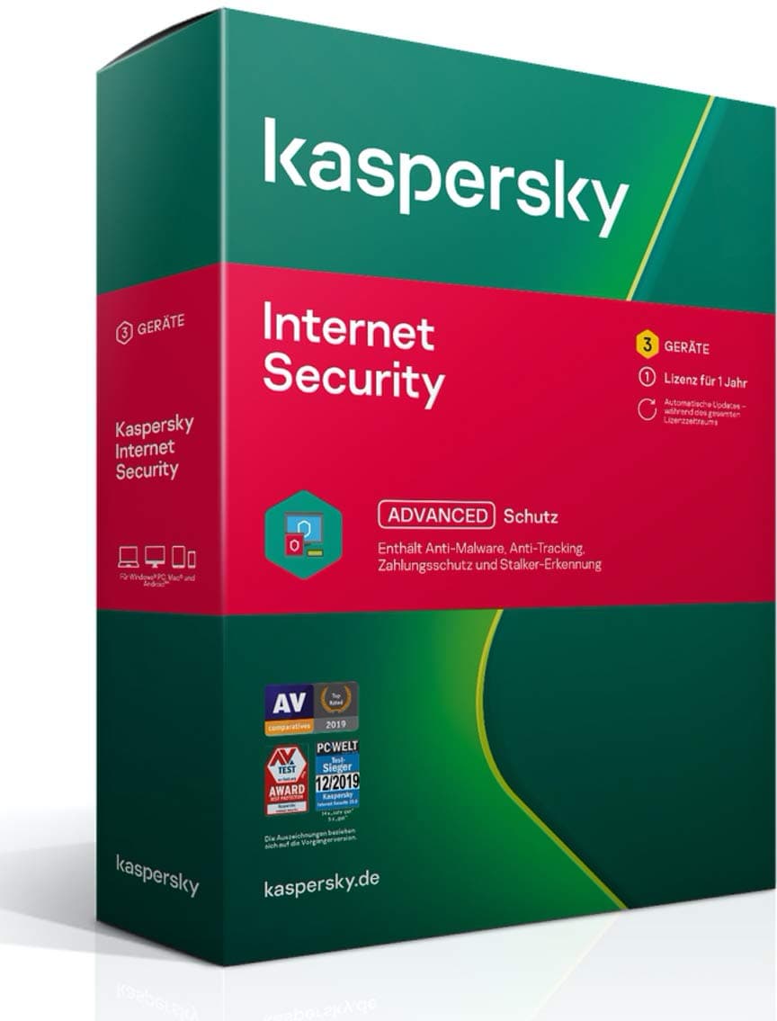 Kaspersky Internet Security 2022 | 3 Geräte | 1 Jahr | Windows/Mac/Android | Aktivierungscode in Standardverpackung Kaspersky Internet Security 3 Geräte 1 Jahr