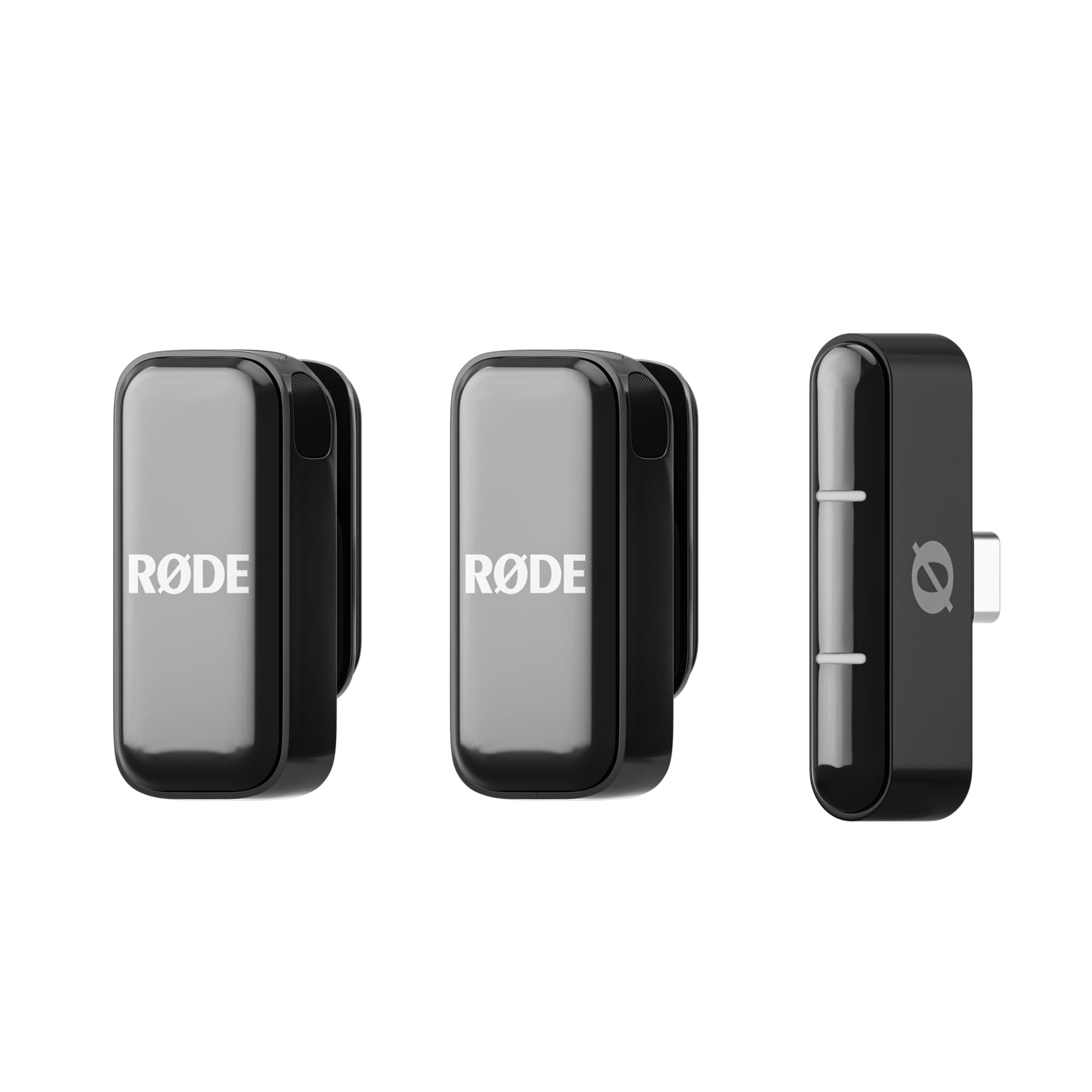 RØDE Wireless Micro - Kompaktes drahtloses Mikrofon, Zwei Mikrofone mit Ladehülle für die Erstellung von Inhalten auf dem Smartphone - USB-C, Schwarz USB Wireless Micro Schwarz