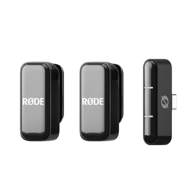 RØDE Wireless Micro - Kompaktes drahtloses Mikrofon, Zwei Mikrofone mit Ladehülle für die Erstellung von Inhalten auf dem Smartphone - USB-C, Schwarz USB Wireless Micro Schwarz