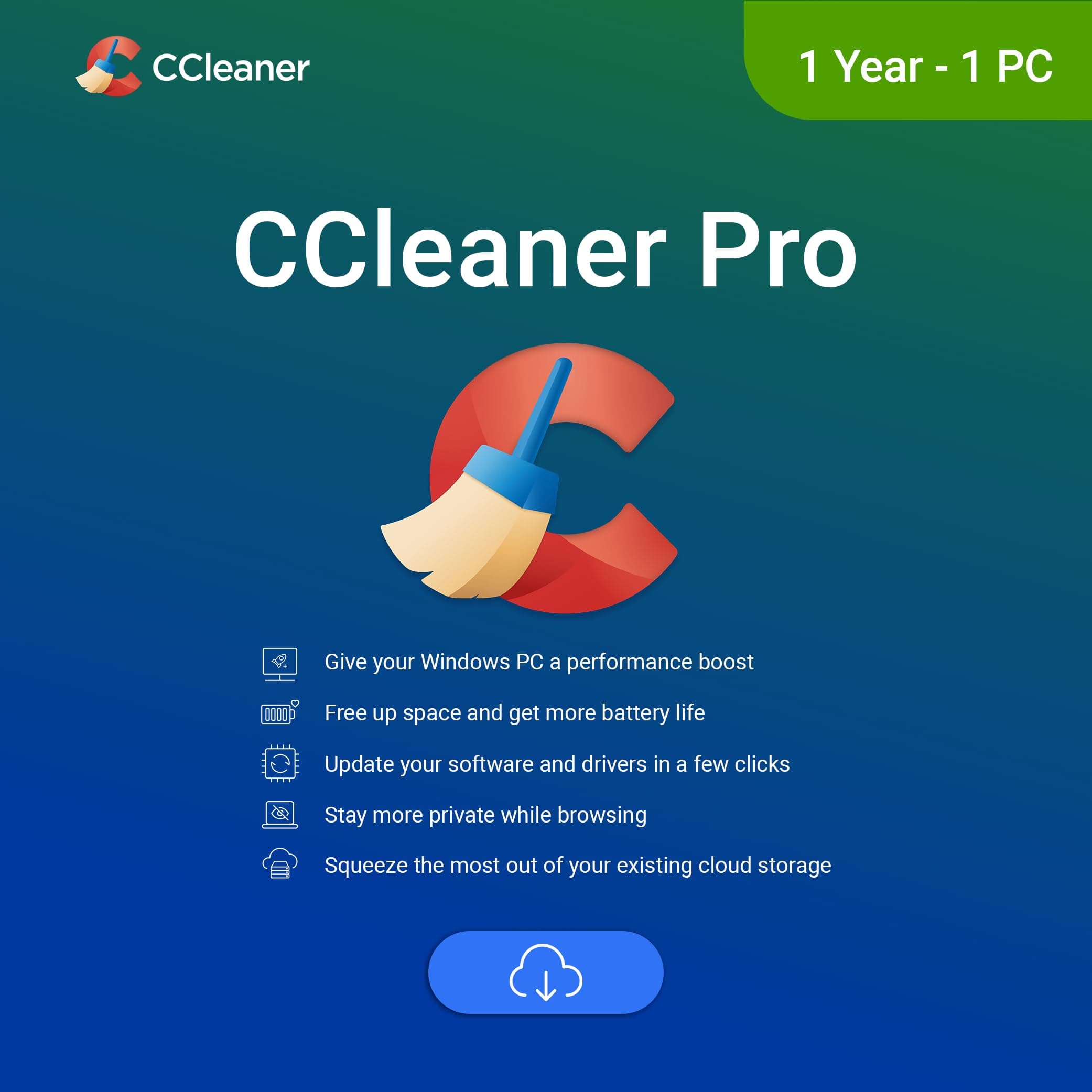 CCleaner Pro | 1 Gerät | 1-Jahres-Abonnement | Aktivierungscode per Email Pro 1 Gerät