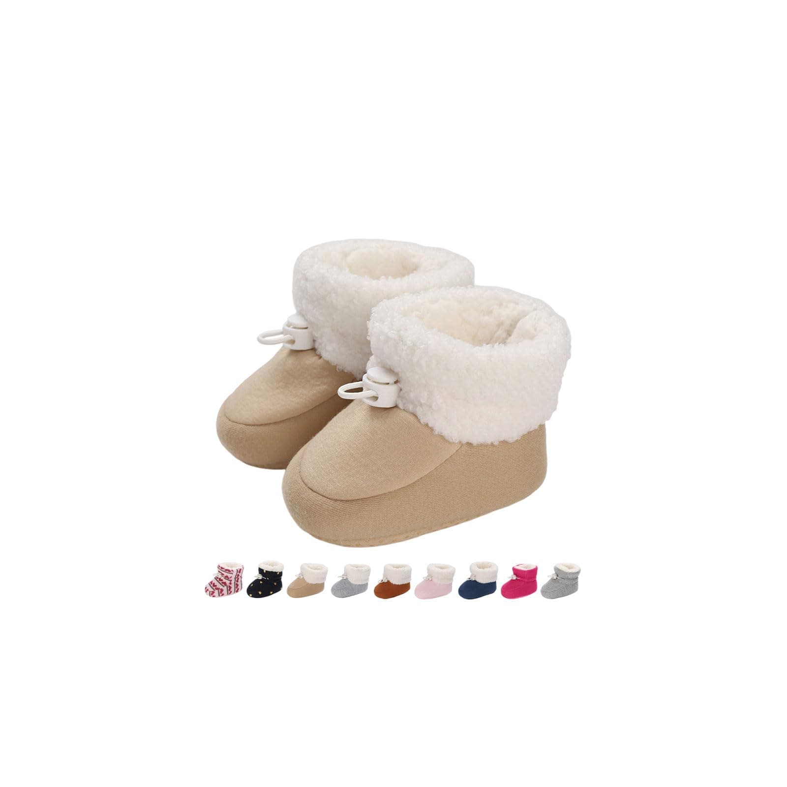 Baby Winterschuhe Wärme Babyschuhe Winter Anti-Rutsch Verstellbare Neugeborene Schneeschuhe Lauflernschuhe Gefütterte Thermo Fleece Krabbelschuhe Hausschuhe Winterstiefel 0-18 Monate