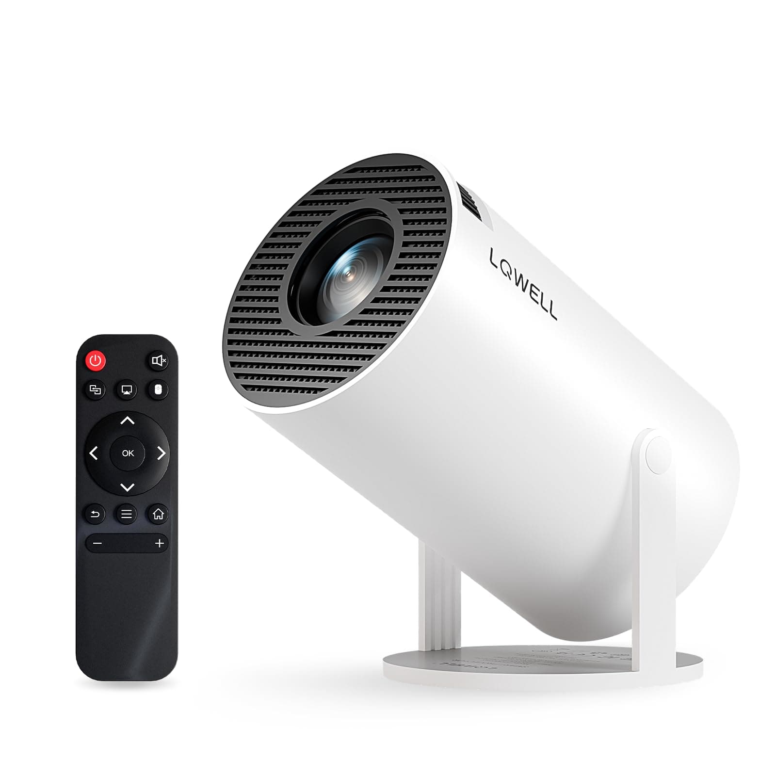 LQWELL® Beamer, Mini Projektor, unterstützt 5G WiFi, BT5.0 mit Android OS, Auto Trapezkorrektur, 220-Grad-Winkel, 130-Zoll-Display für Phone/PC/Xbox, 4K Heimkino, hdmi, 2025 Upgrade