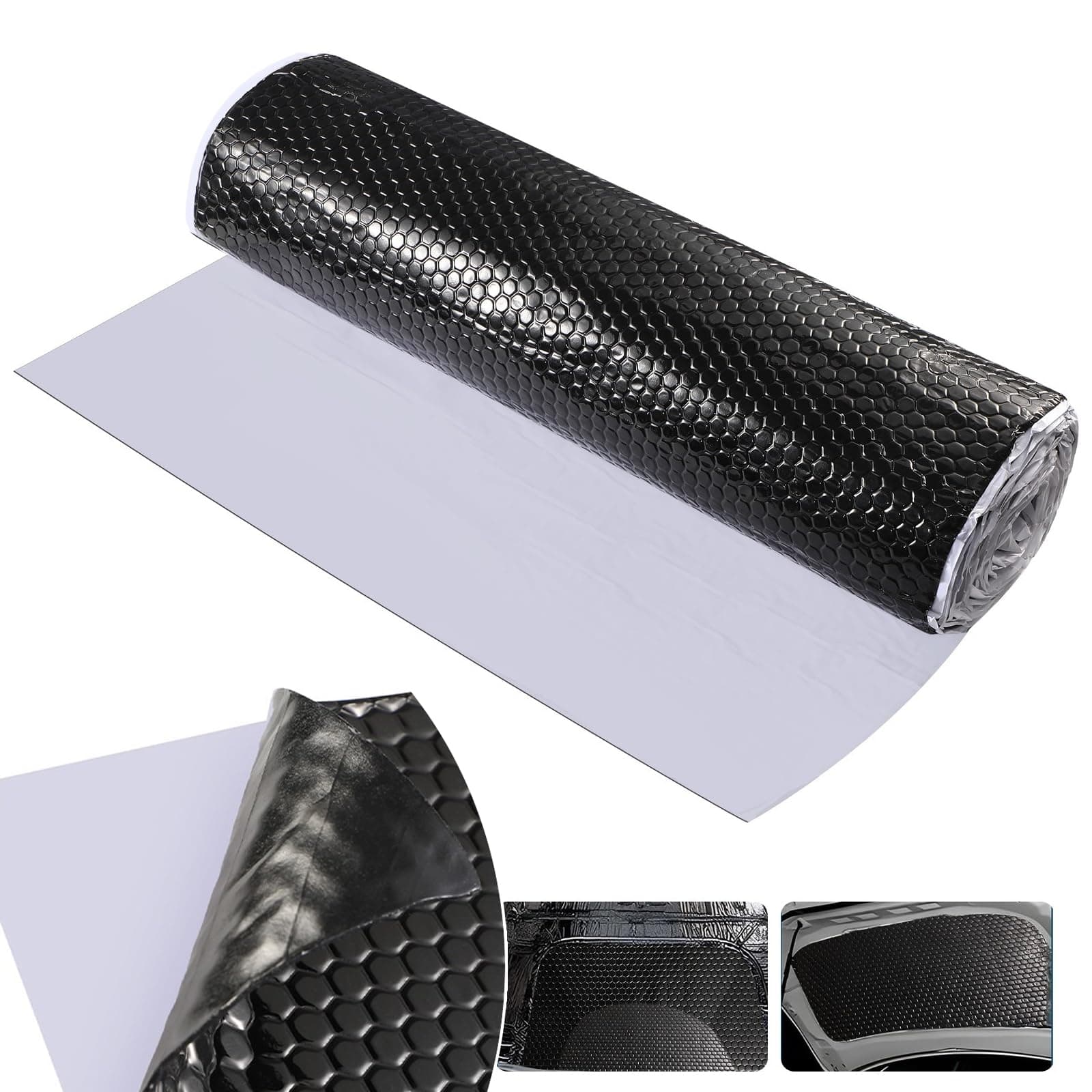 Pamatio 2 ㎡ Alubutyl Dämmmatte, BLACK Auto Dämmung 50x400cm, 2mm Selbstklebend Anti Dröhn Matte Schallschutzmatte Schalldämmung für Kfz (schwarz)