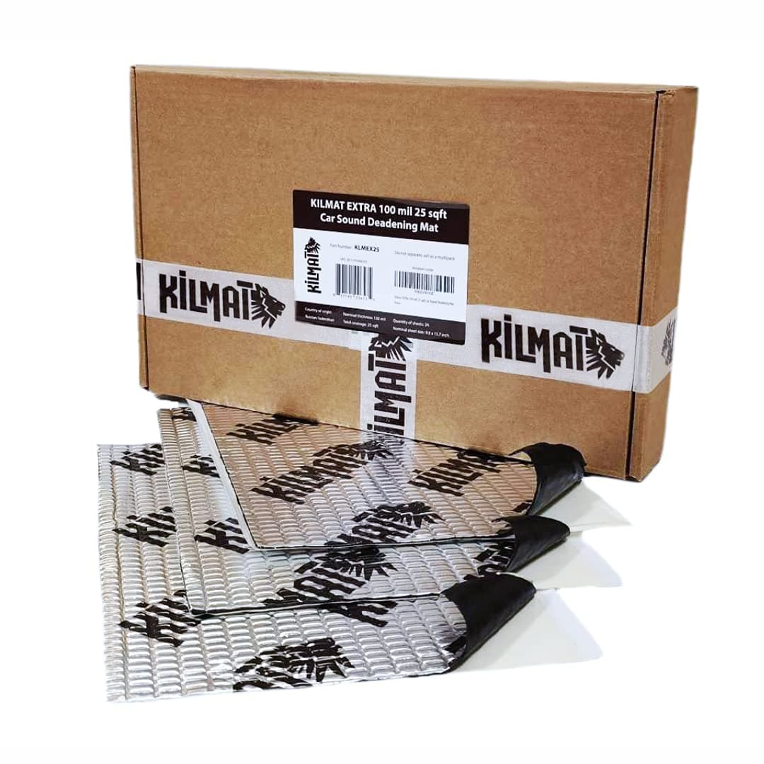 KILMAT Extra 2.5 mm 2.4 qm Selbstklebende Alubutyl Anti Dröhn Dämmmatte, Auto Dämmung (Lärmschutz, Schalldämmung und Schallschutz für Kfz)