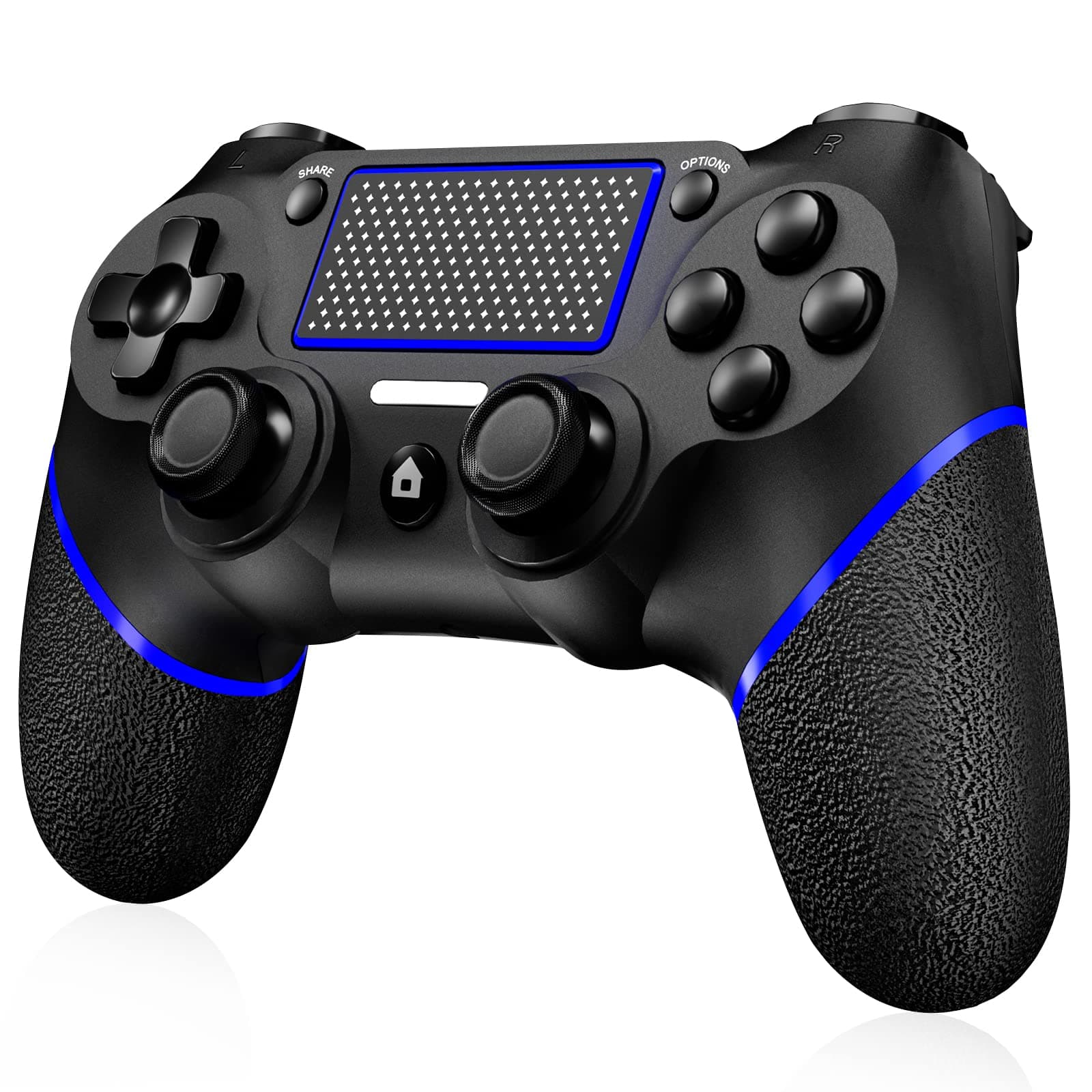 Shiptree Wireless Controller für PS-4, Game Controller Kompatibel mit P4/Slim/Pro/PC, mit Dual Vibration/6-Achsen Gyro/Hochpräzises Touchpanel/Audio Jack, 360°-Joystick Präzise Kontrolle - Blau Angebot bei HelloDeals