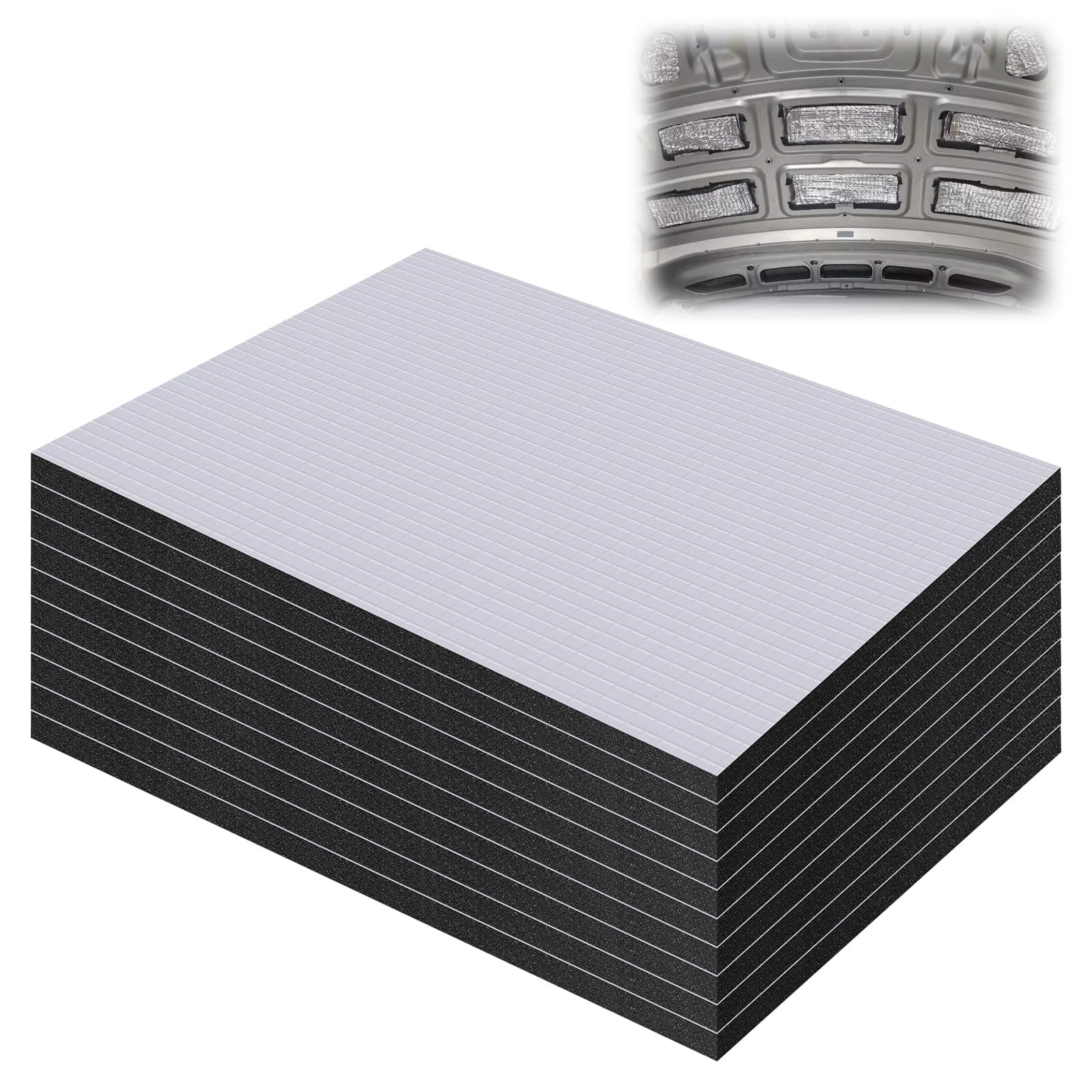 5 Stück Dämmmatte Auto, 25 x 18cm Schallschutzmatte, Isoliermatte Selbstklebend, Alubutyl Platten Dämmmatte, Anti Dröhn Dämmmatte, Ersatz Dämmung für Feuerfest Feuchtigkeitsfest Wasserdicht
