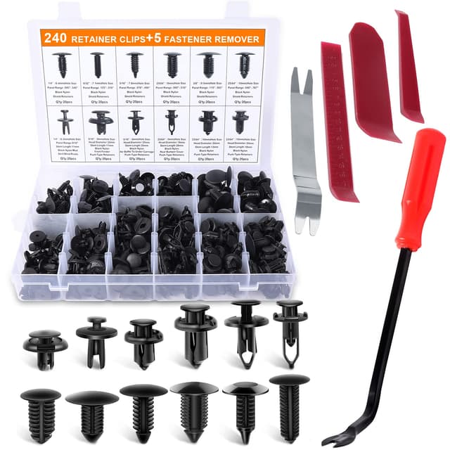 Auto Befestigung Clips 245 Stücke Universal Befestigungsclips Türverkleidung Klammern Stoßstangen Zierleisten Plastikklips Set mit Demontage Werkzeuge 245PCS