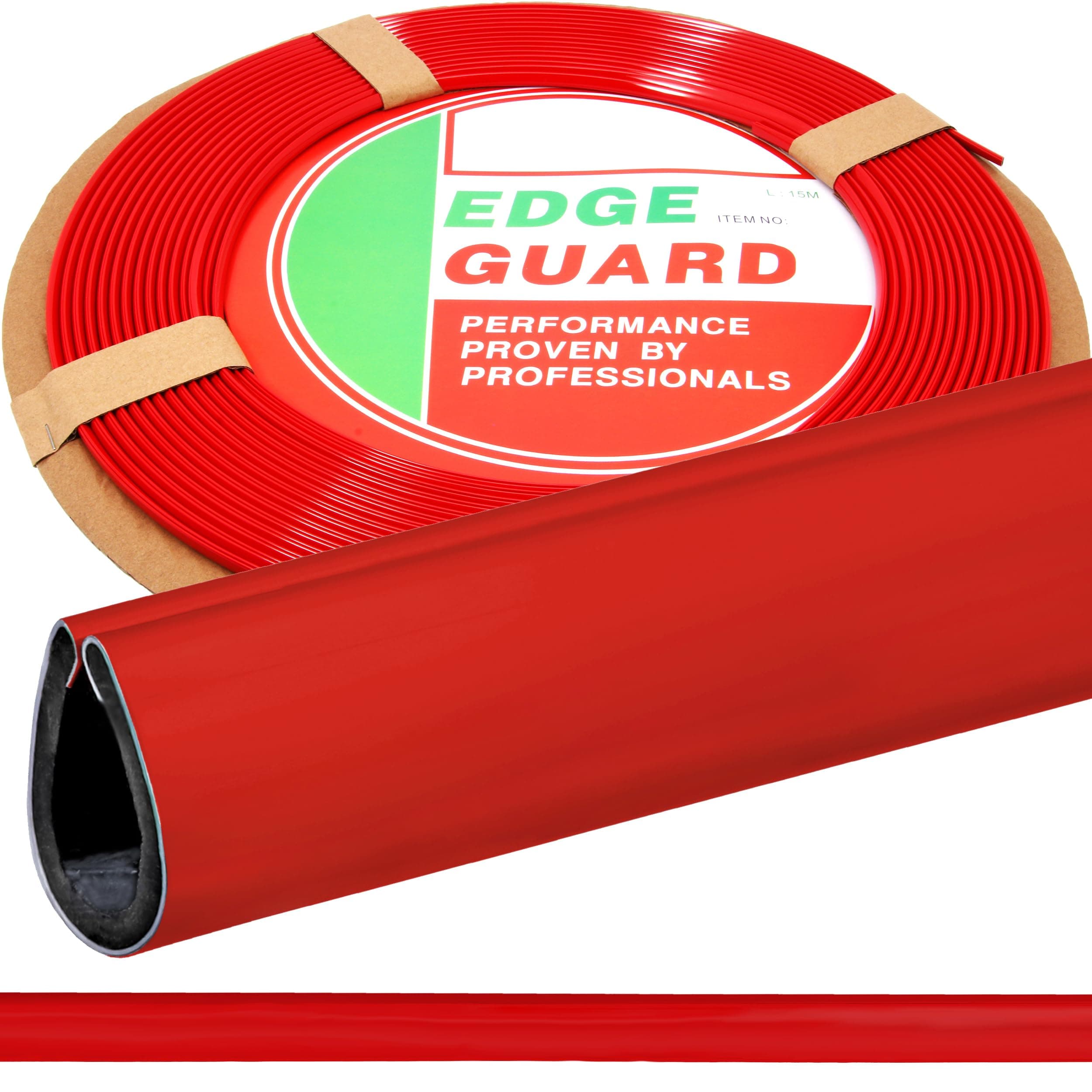 RECAMBO U-Form Gummi Kantenschutz für Autotüren - 15 Meter Auto Gummidichtung und Fensterdichtung, passend für die Mehrheit der Fahrzeuge - Rot Rot 15 Meter