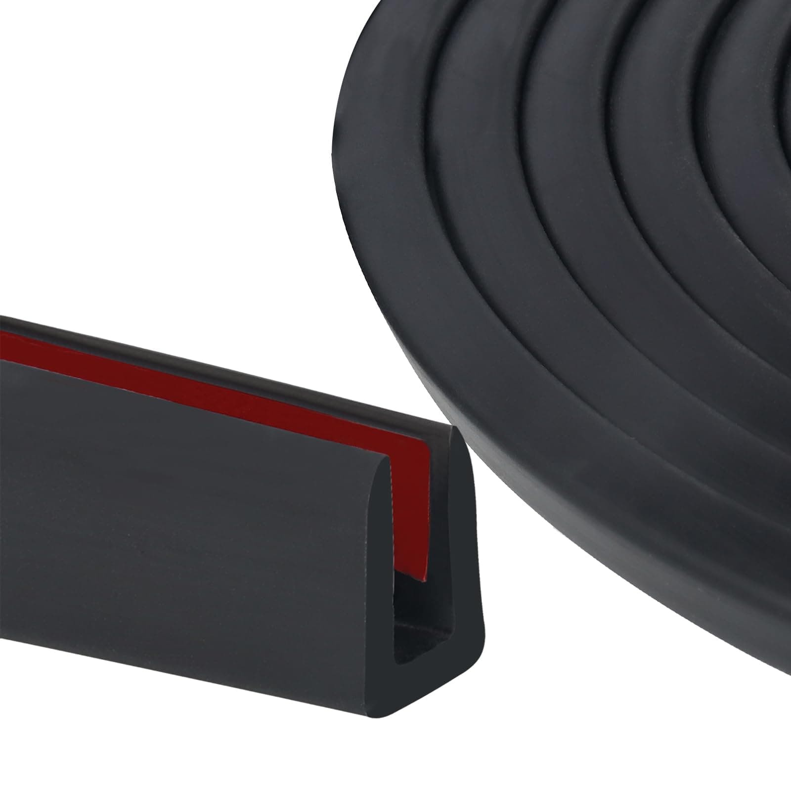 SDLDEER Kantenschutz Blech, 6mm x 6m Kantenschutz Gummi U Profil Kantenschutzprofil Fassungsprofil Aus EPDM für Blech, Autotüren, Türen Fenster, Metallplatten, Glasplatten (schwarz) 6mmX6m Schwarz
