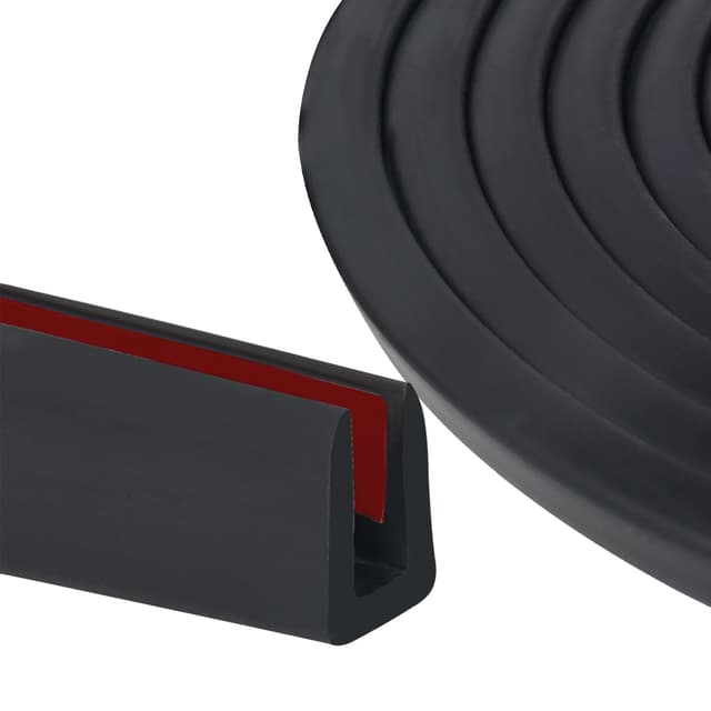 SDLDEER Kantenschutz Blech, 6mm x 6m Kantenschutz Gummi U Profil Kantenschutzprofil Fassungsprofil Aus EPDM für Blech, Autotüren, Türen Fenster, Metallplatten, Glasplatten (schwarz) 6mmX6m Schwarz