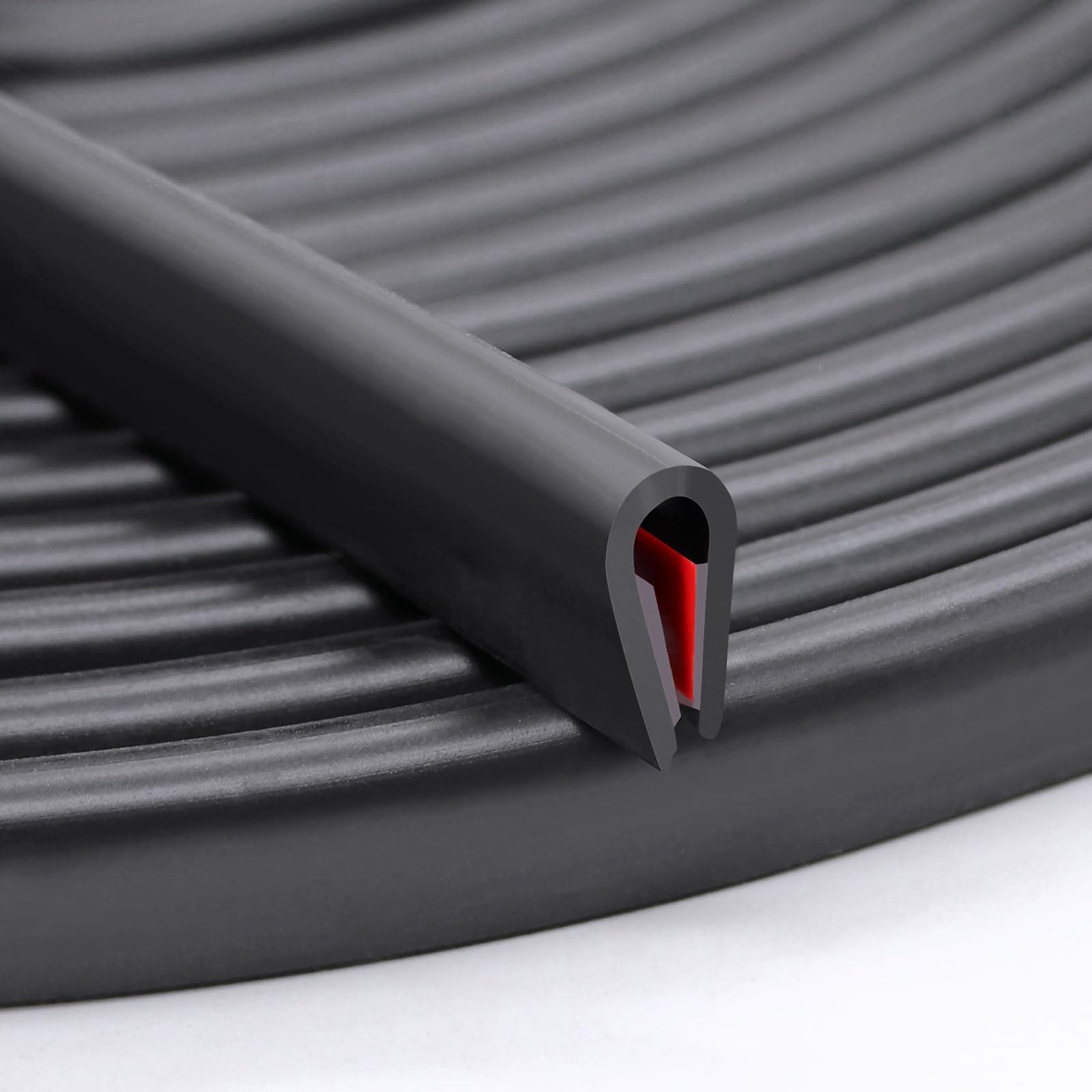 PWGHWG Kantenschutz Selbstklebend 6 Meter, EPDM Kantenschutzprofil Gummilippe Kantenschutz Gummi U-Profil Gummidichtung für Autotüren Türen Fenster Metallplatten Glasplatten, Größe 1,5 mm